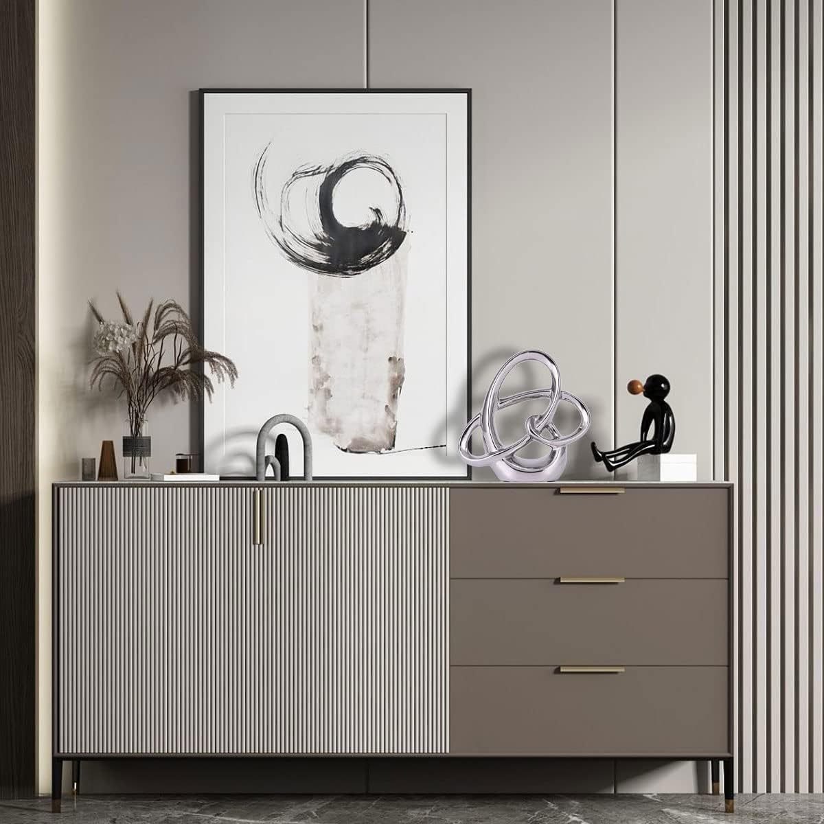 Modern Silver Decor Ceramic Statue - Abs... 3 Modern Silver Decor Ceramic Statue - Abs... - Image 3