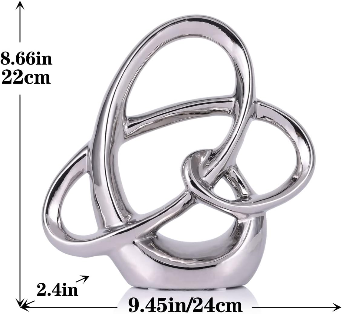 Modern Silver Decor Ceramic Statue - Abs... 2 Modern Silver Decor Ceramic Statue - Abs... - Image 2