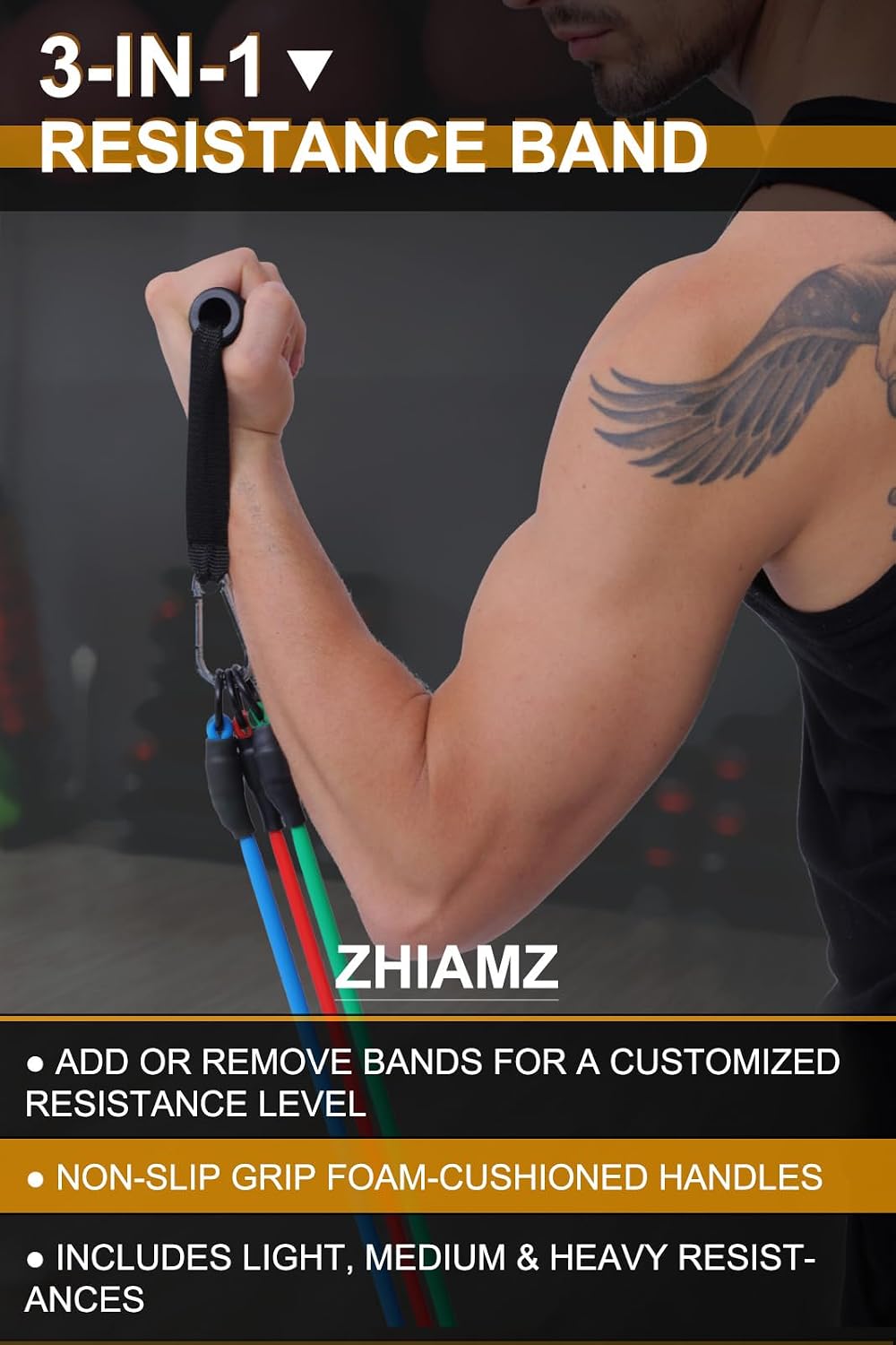 Resistance Bands with Handles, Exercise ... 4 Resistance Bands with Handles, Exercise ... - Image 4