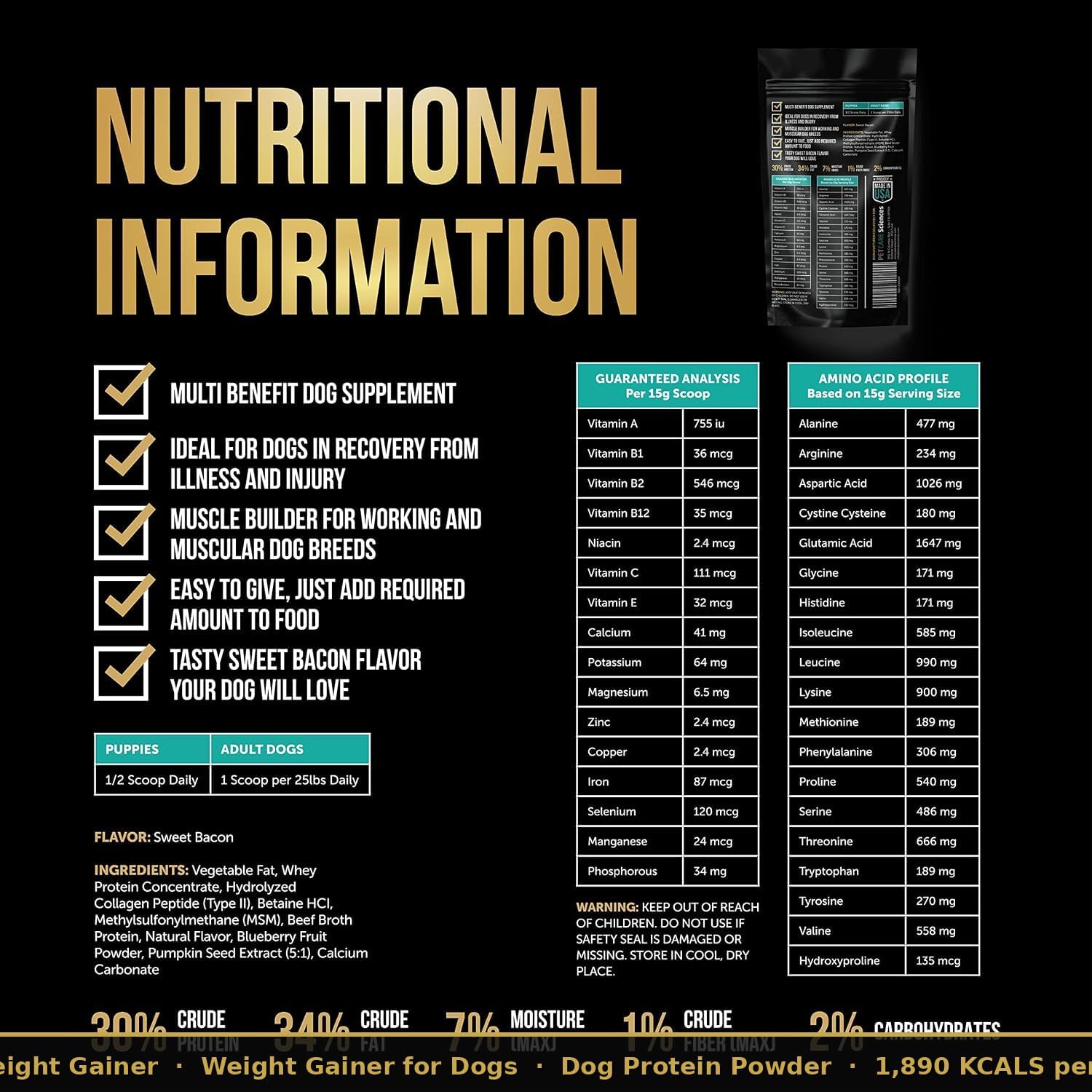 Dog Weight Gainer 90 Servings - High Cal... 6 Dog Weight Gainer 90 Servings - High Cal... - Image 6