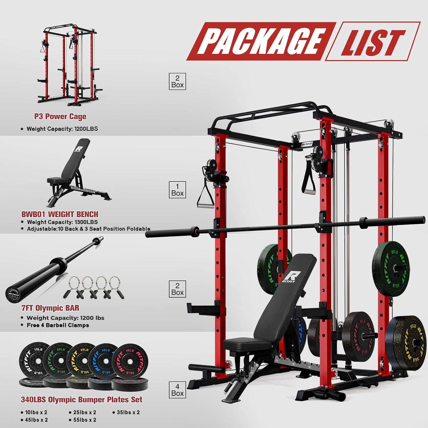 RitFit Power Cage Home Gym Package with ... 3 RitFit Power Cage Home Gym Package with ... - Image 3