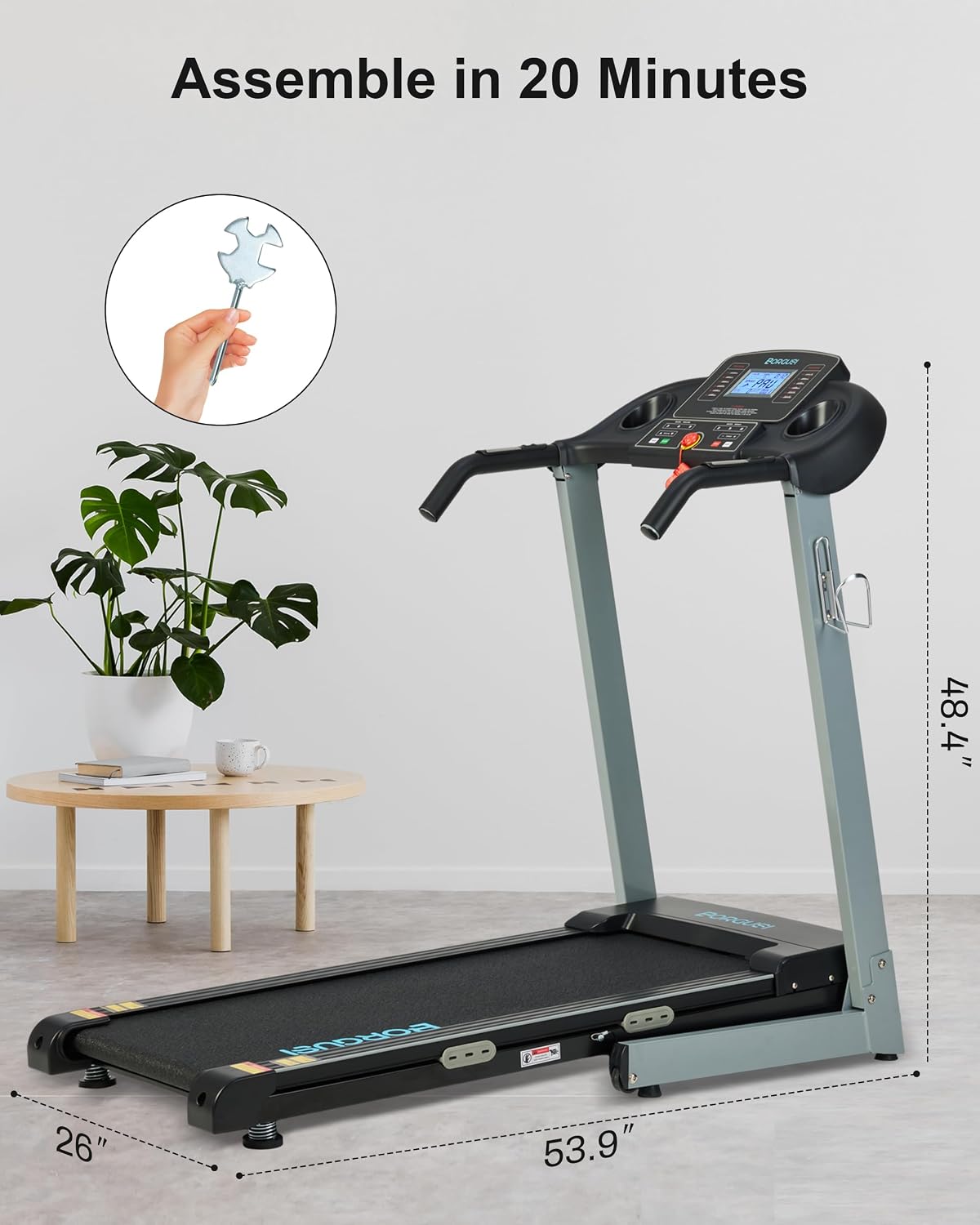 BORGUSI Treadmill with Auto Incline Fold... 2 BORGUSI Treadmill with Auto Incline Fold... - Image 2