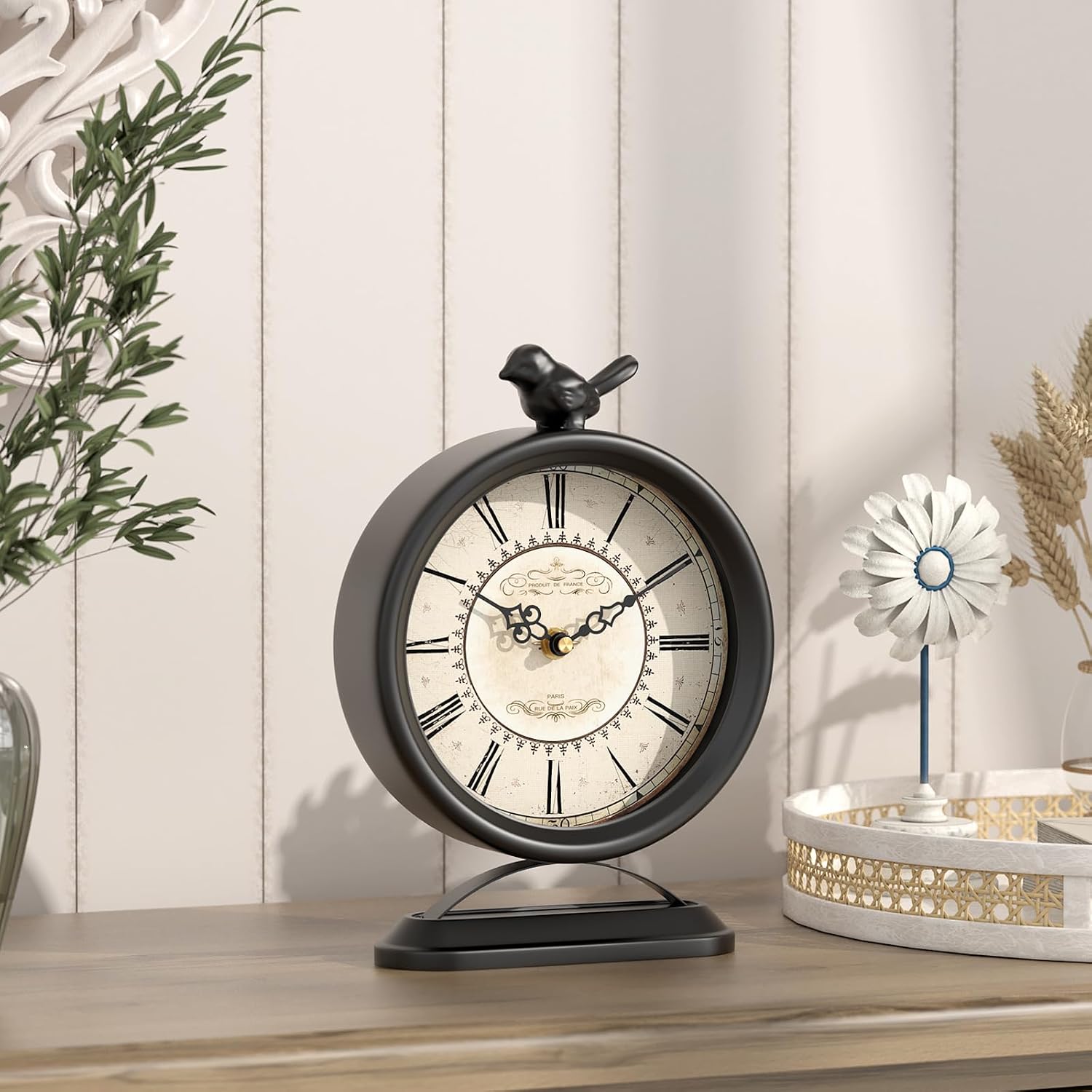 Vintage Table Clock with Bird, European ... 8 Vintage Table Clock with Bird, European ... - Image 8