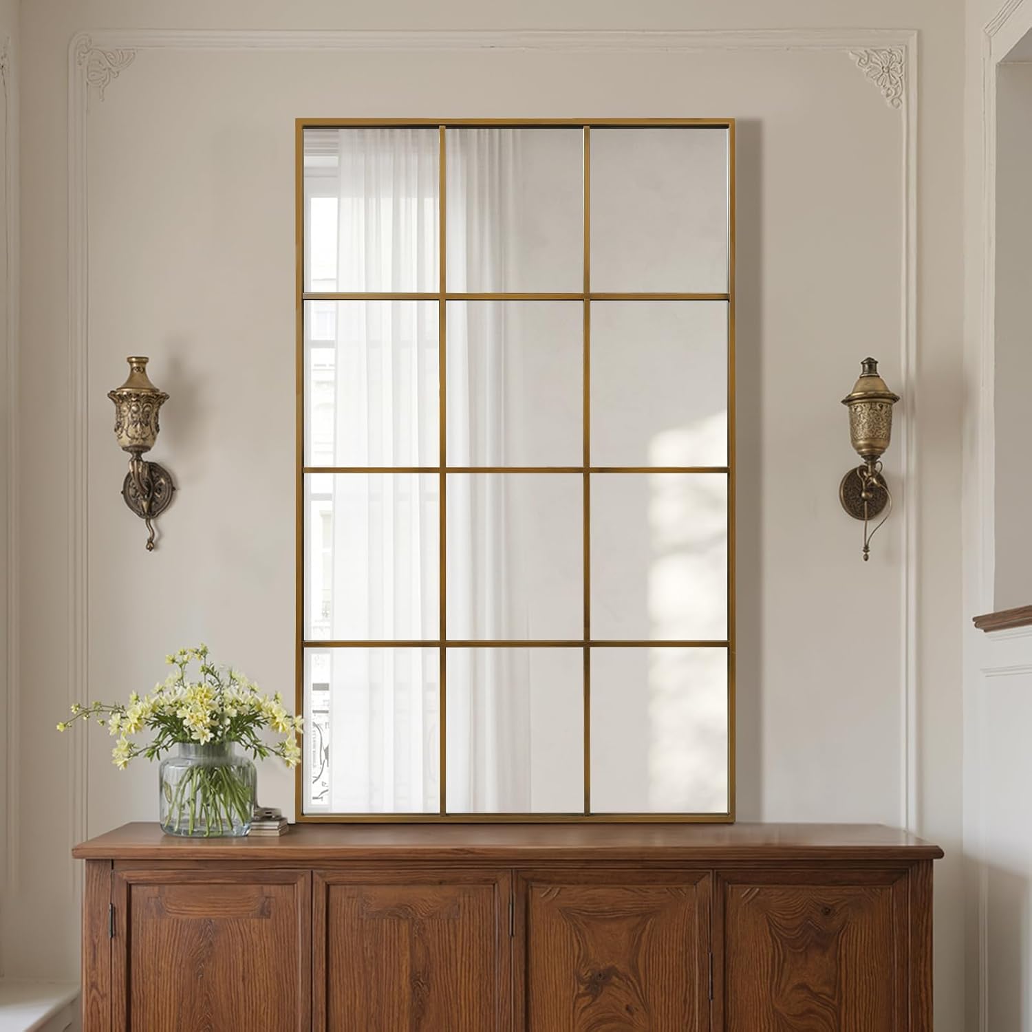 Anpark Windowpane Wall Mirror 30"x40" Br... 9 Anpark Windowpane Wall Mirror 30"x40" Br... - Image 9