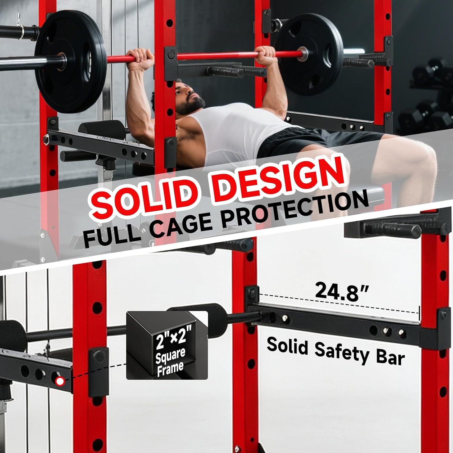 Power Rack Squat Rack with 110LBS Pulley... 5 Power Rack Squat Rack with 110LBS Pulley... - Image 5