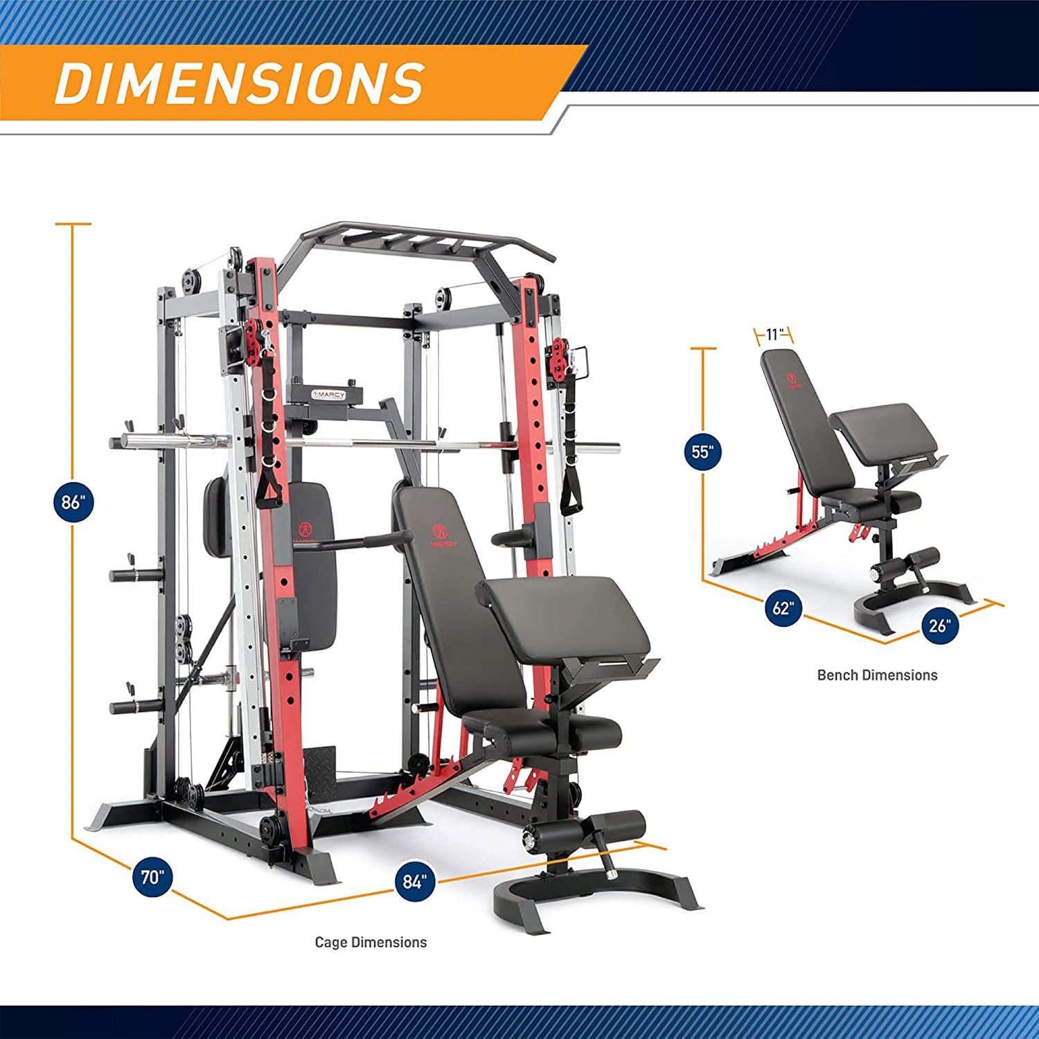 Marcy Smith Machine Cage System Home Gym... 6 Marcy Smith Machine Cage System Home Gym... - Image 6
