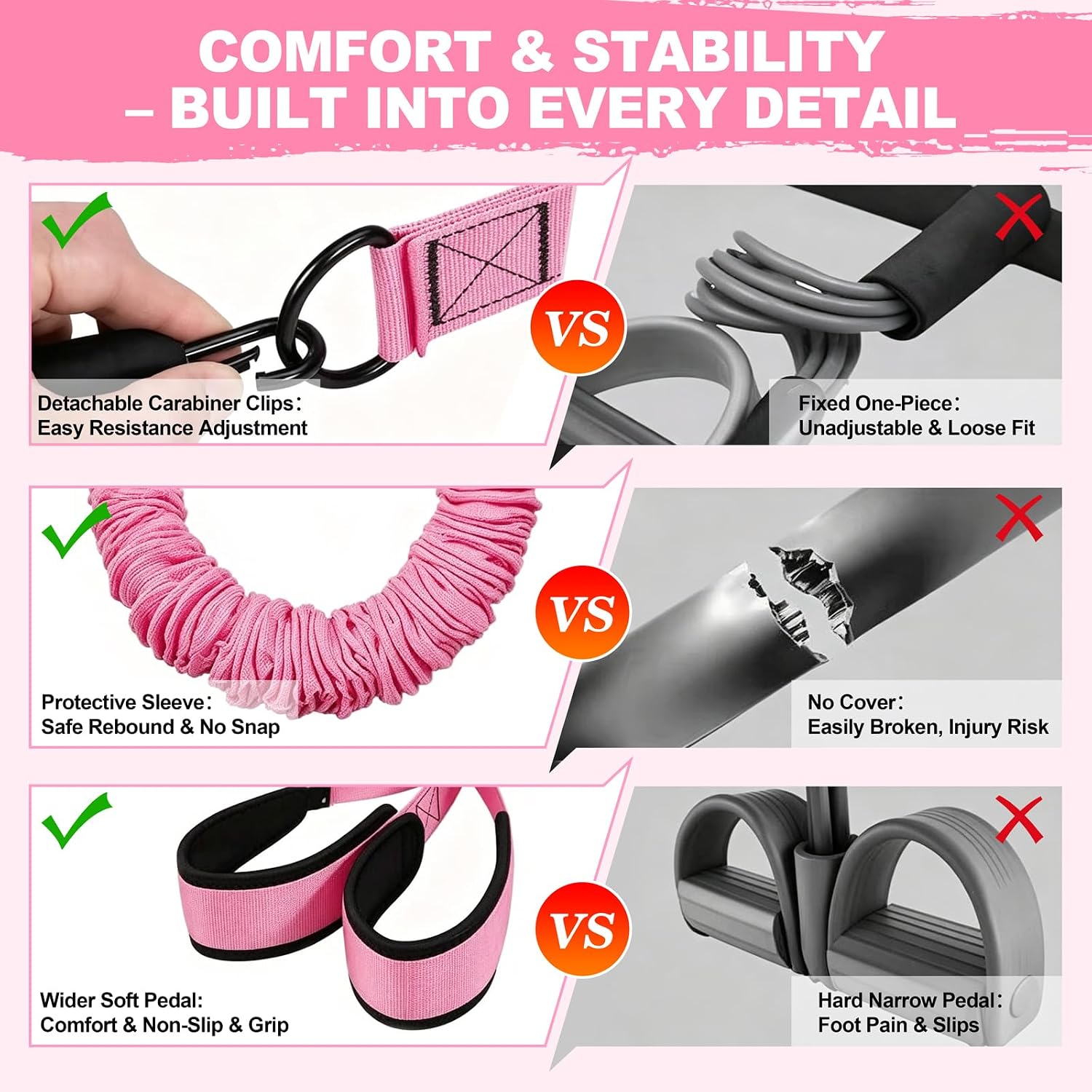 Foot Pedal Resistance Bands with Handles... 4 Foot Pedal Resistance Bands with Handles... - Image 4