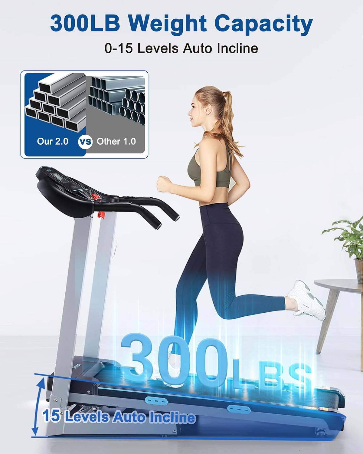 BORGUSI Treadmill with Auto Incline Fold... 4 BORGUSI Treadmill with Auto Incline Fold... - Image 4