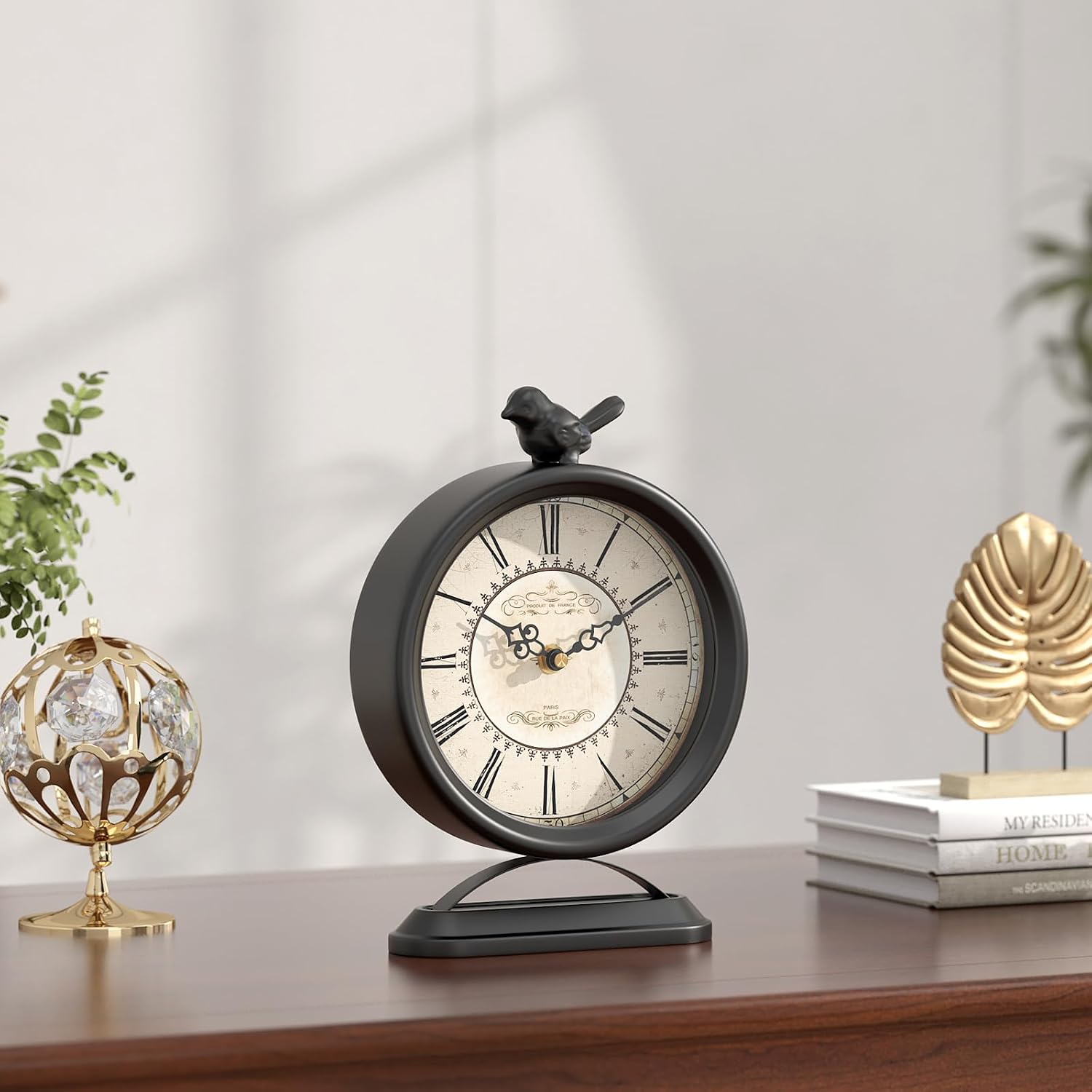 Vintage Table Clock with Bird, European ... 5 Vintage Table Clock with Bird, European ... - Image 5