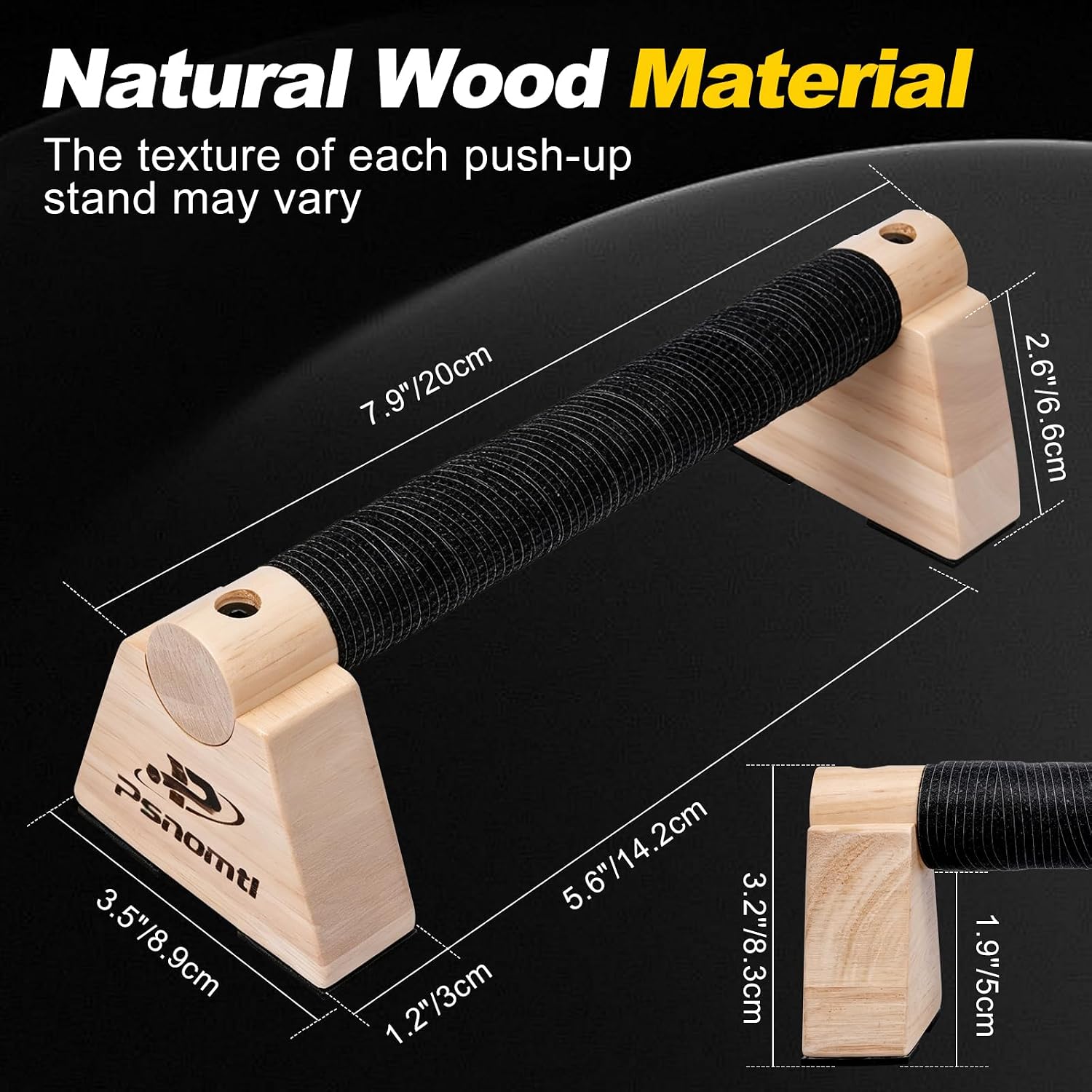 Push Up Bars 2PCS Wooden Parallettes Bar... 4 Push Up Bars 2PCS Wooden Parallettes Bar... - Image 4