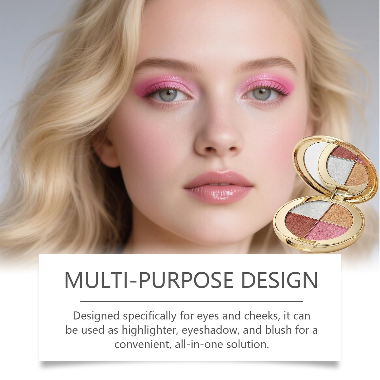 4-Color Highlighter & Blush Palette, Shi... 5 4-Color Highlighter & Blush Palette, Shi... - Image 5