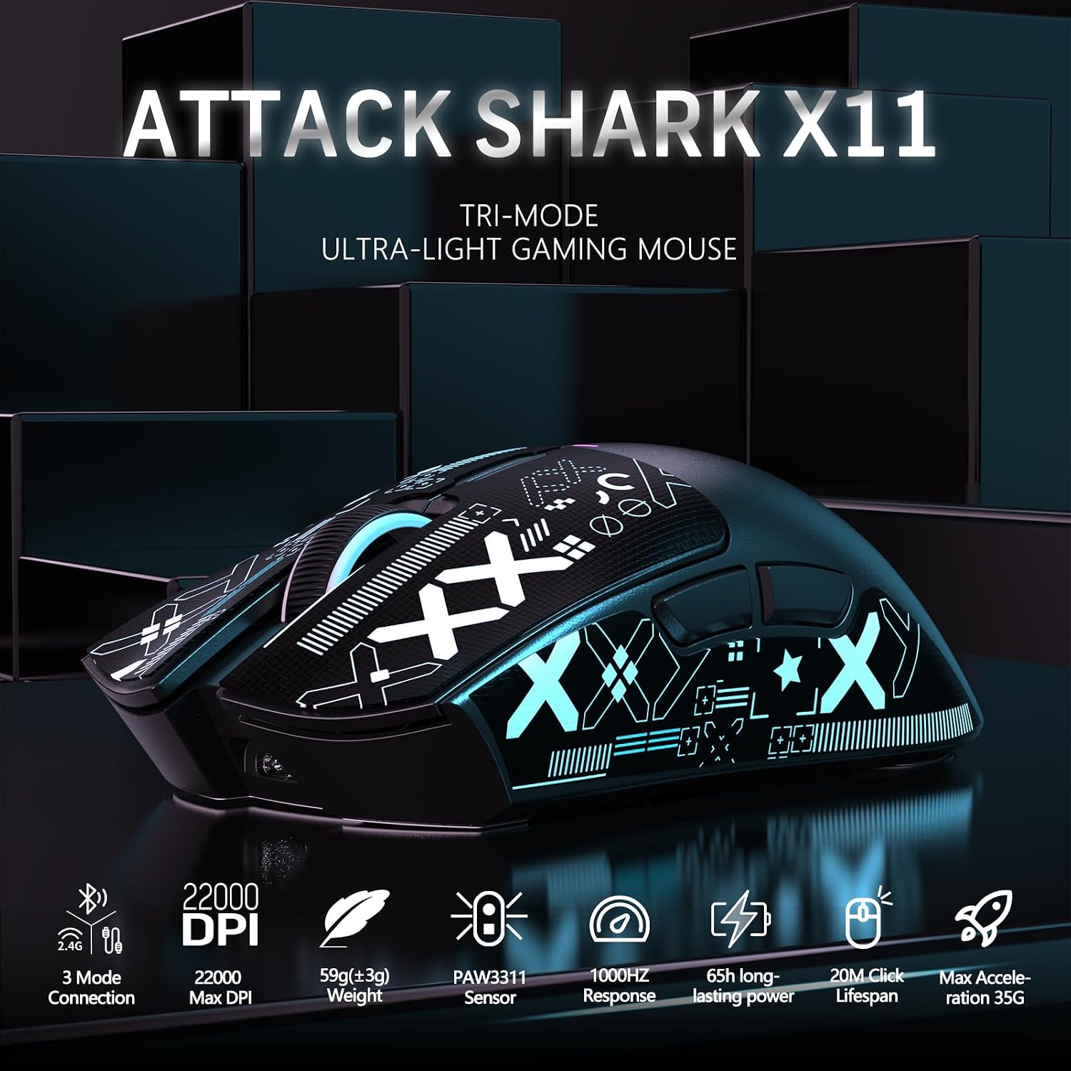 MAGIC-REFINER Attack Shark X11 59g Light... 2 MAGIC-REFINER Attack Shark X11 59g Light... - Image 2