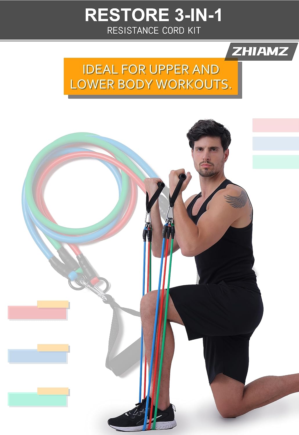 Resistance Bands with Handles, Exercise ... 6 Resistance Bands with Handles, Exercise ... - Image 6