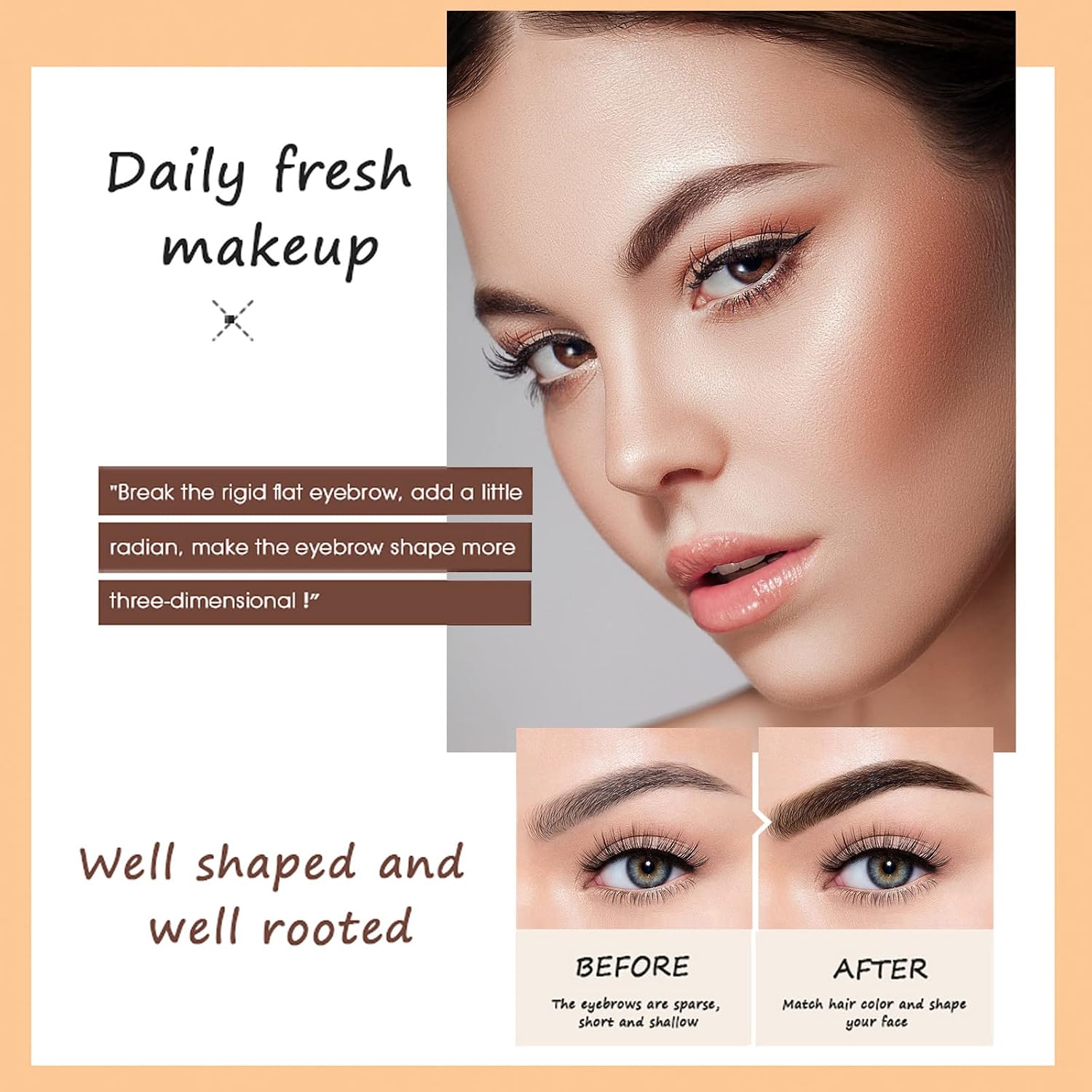 3Pcs Waterproof Eyebrow Pencil Dark Brow... 7 3Pcs Waterproof Eyebrow Pencil Dark Brow... - Image 7
