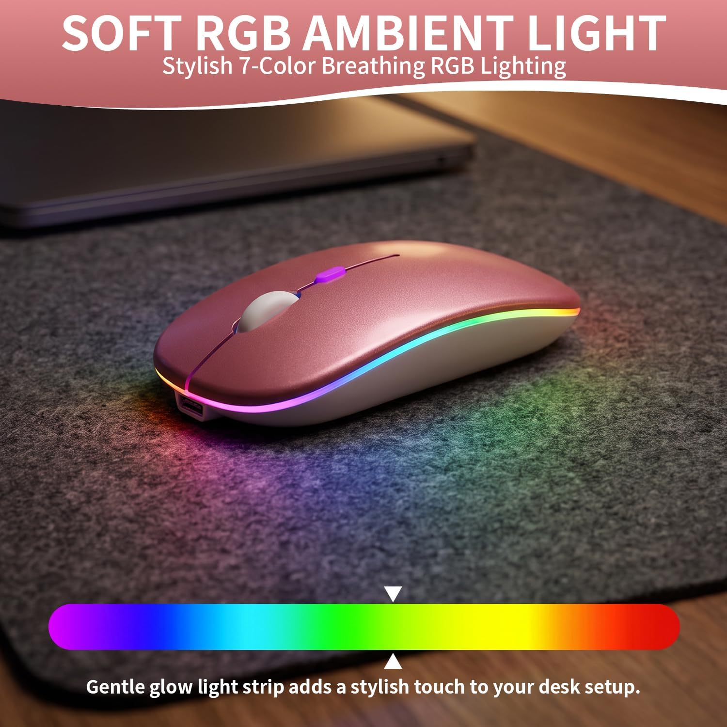 Rechargeable Wireless Mouse with 7-Color... 4 Rechargeable Wireless Mouse with 7-Color... - Image 4
