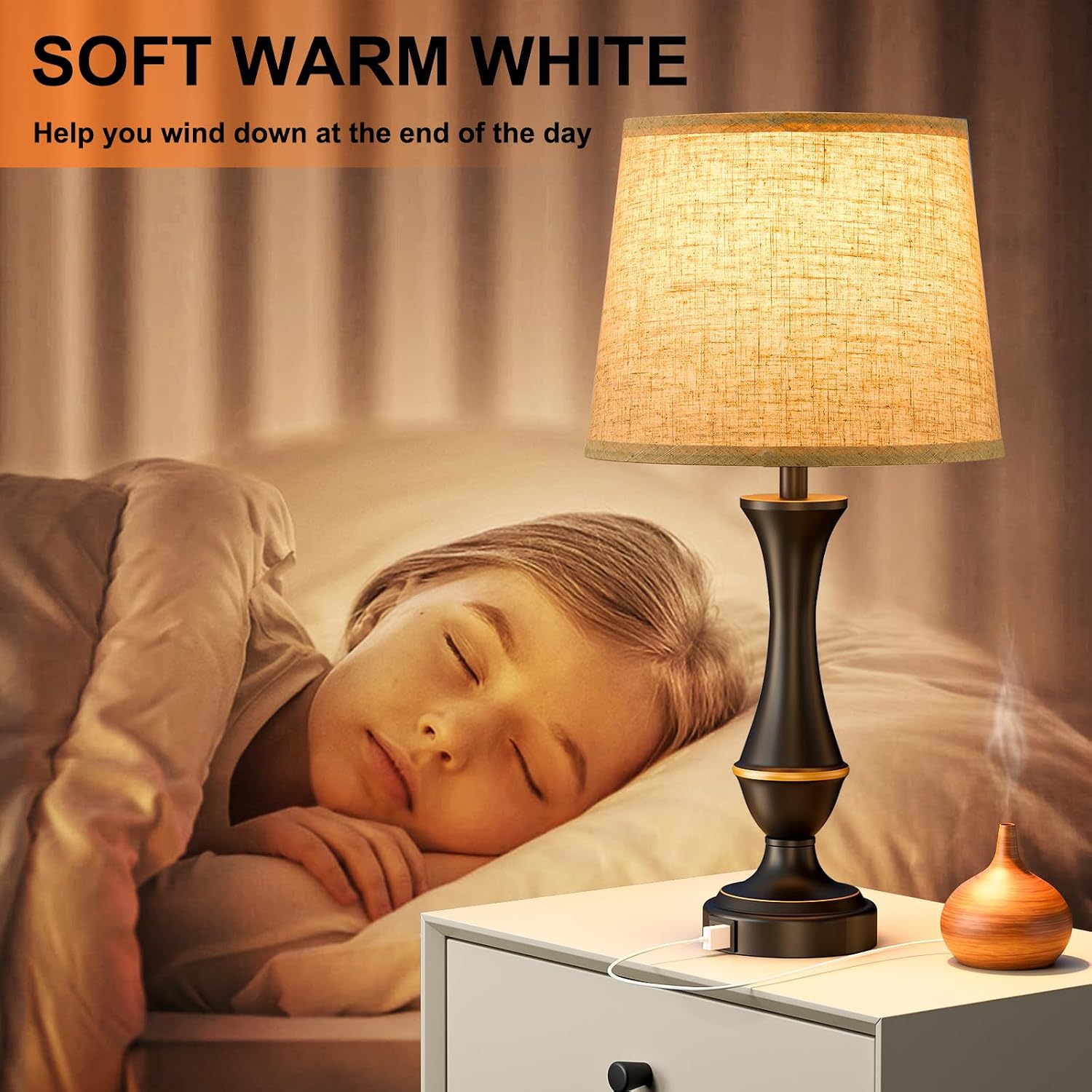 Touch Lamps for Nightstand, 3 Way Dimmab... 6 Touch Lamps for Nightstand, 3 Way Dimmab... - Image 6