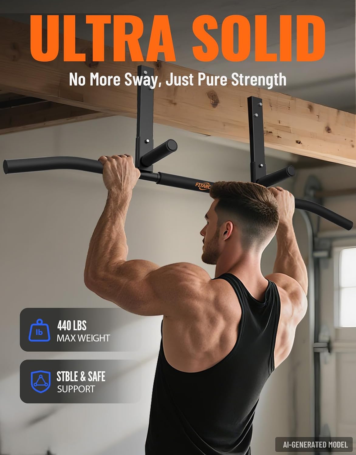Fitarc Joist Mount Pull Up Bar, Wall Mou... 2 Fitarc Joist Mount Pull Up Bar, Wall Mou... - Image 2