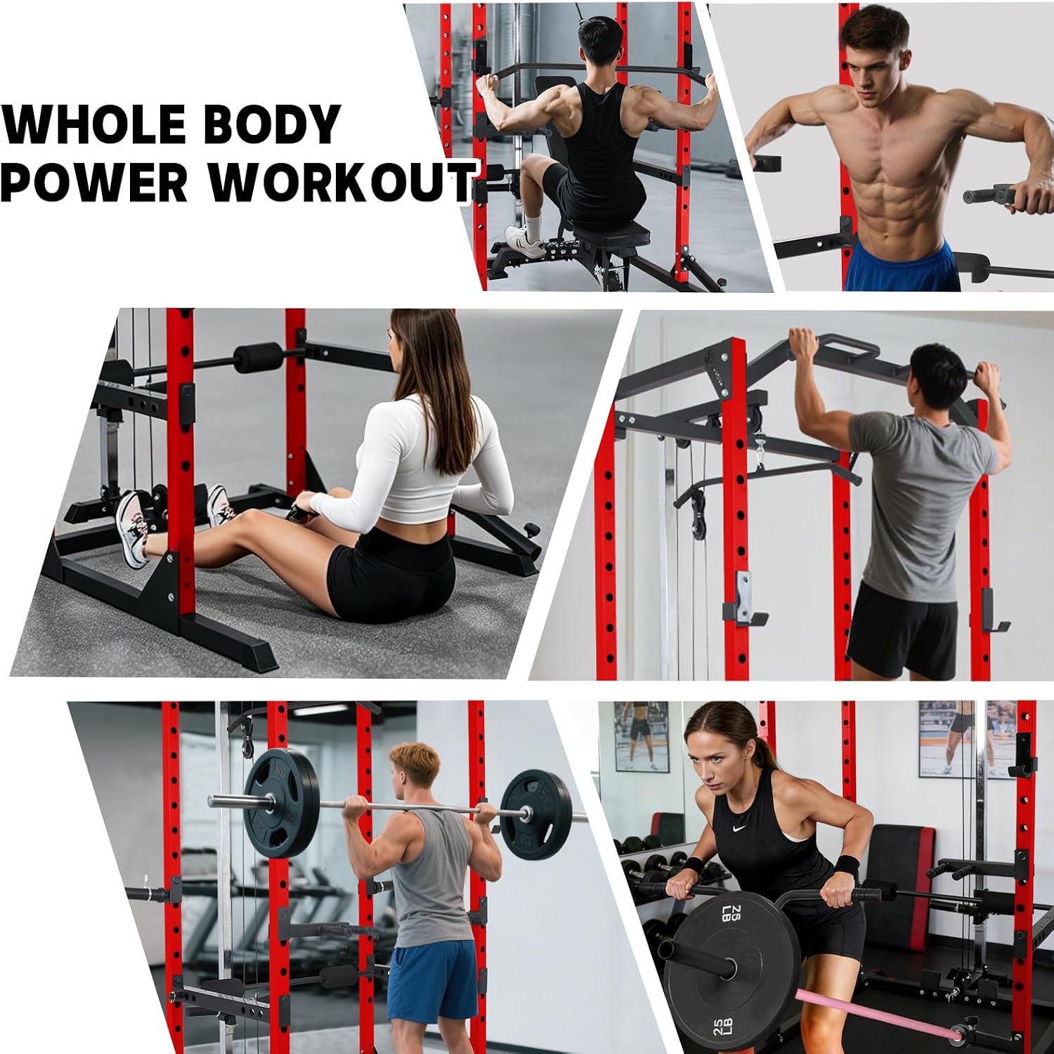 Power Rack Squat Rack with 110LBS Pulley... 8 Power Rack Squat Rack with 110LBS Pulley... - Image 8