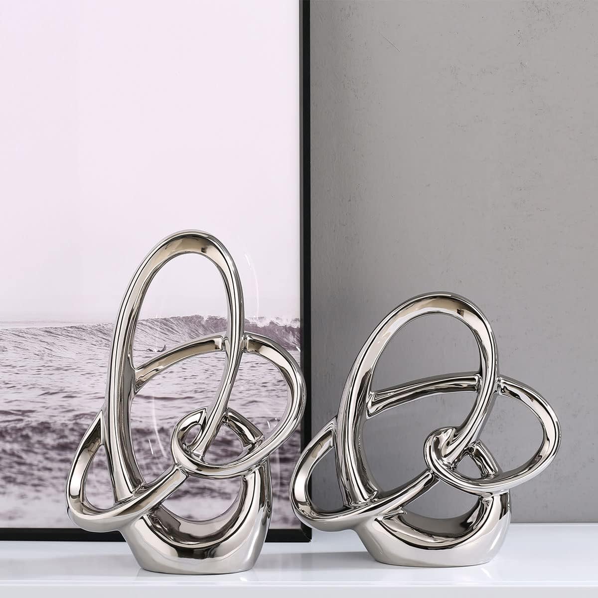 Modern Silver Decor Ceramic Statue - Abs... 7 Modern Silver Decor Ceramic Statue - Abs... - Image 7