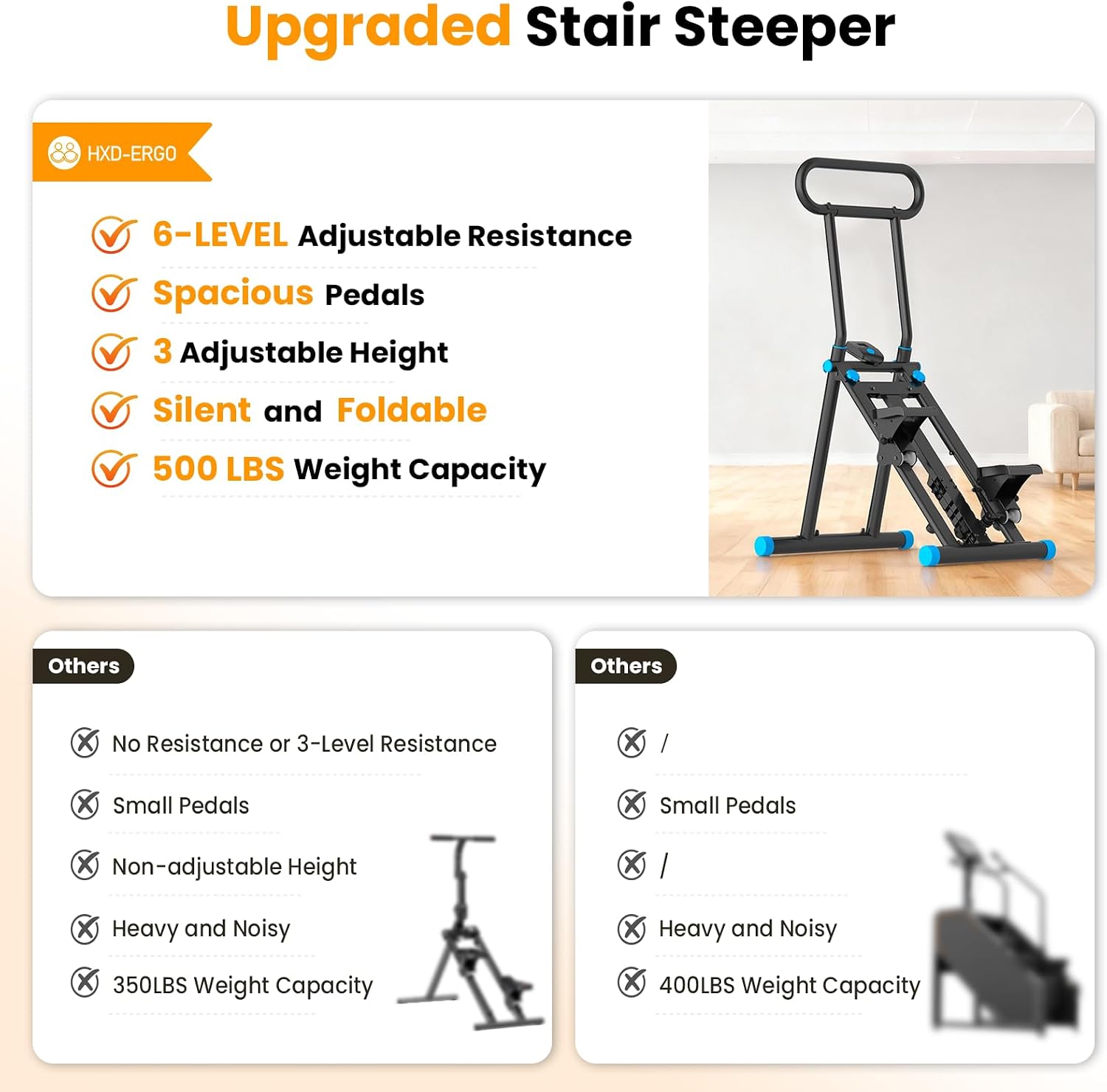 HXD-ERGO Stair Stepper, Upgrade 6-Level ... 5 HXD-ERGO Stair Stepper, Upgrade 6-Level ... - Image 5