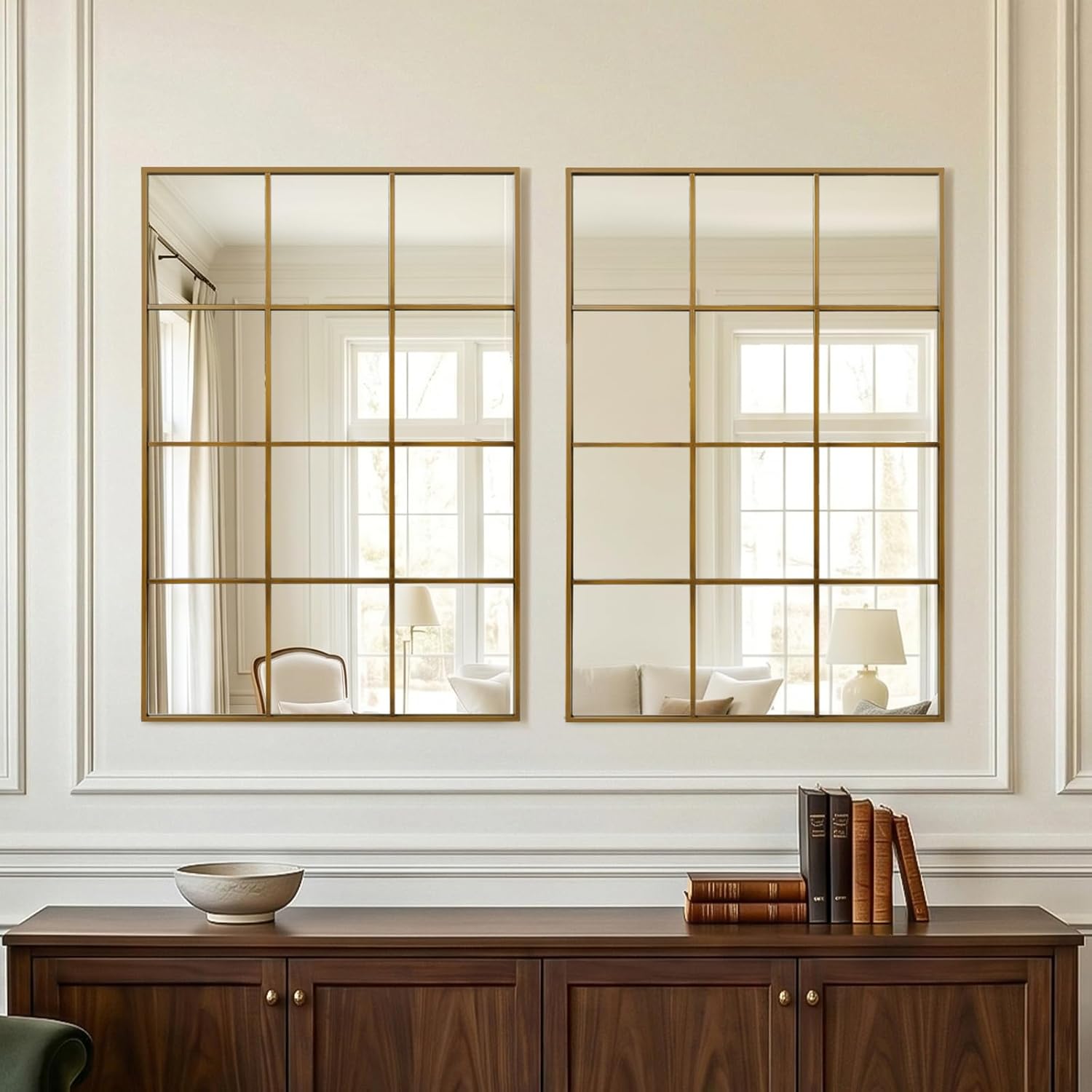 Anpark Windowpane Wall Mirror 30"x40" Br... 7 Anpark Windowpane Wall Mirror 30"x40" Br... - Image 7