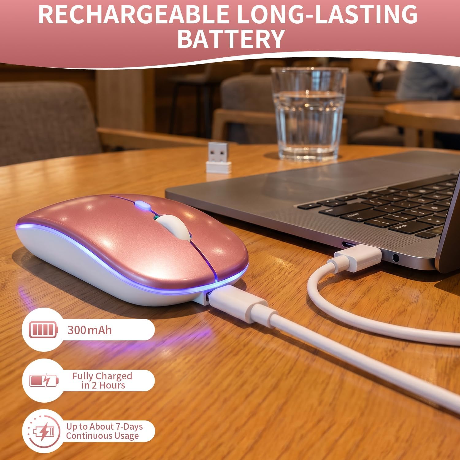 Rechargeable Wireless Mouse with 7-Color... 7 Rechargeable Wireless Mouse with 7-Color... - Image 7