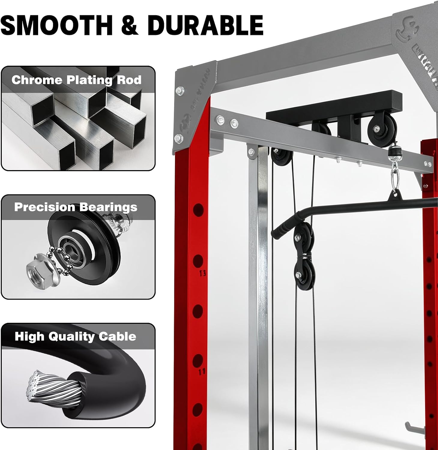 Power Rack Squat Rack with 110LBS Pulley... 7 Power Rack Squat Rack with 110LBS Pulley... - Image 7