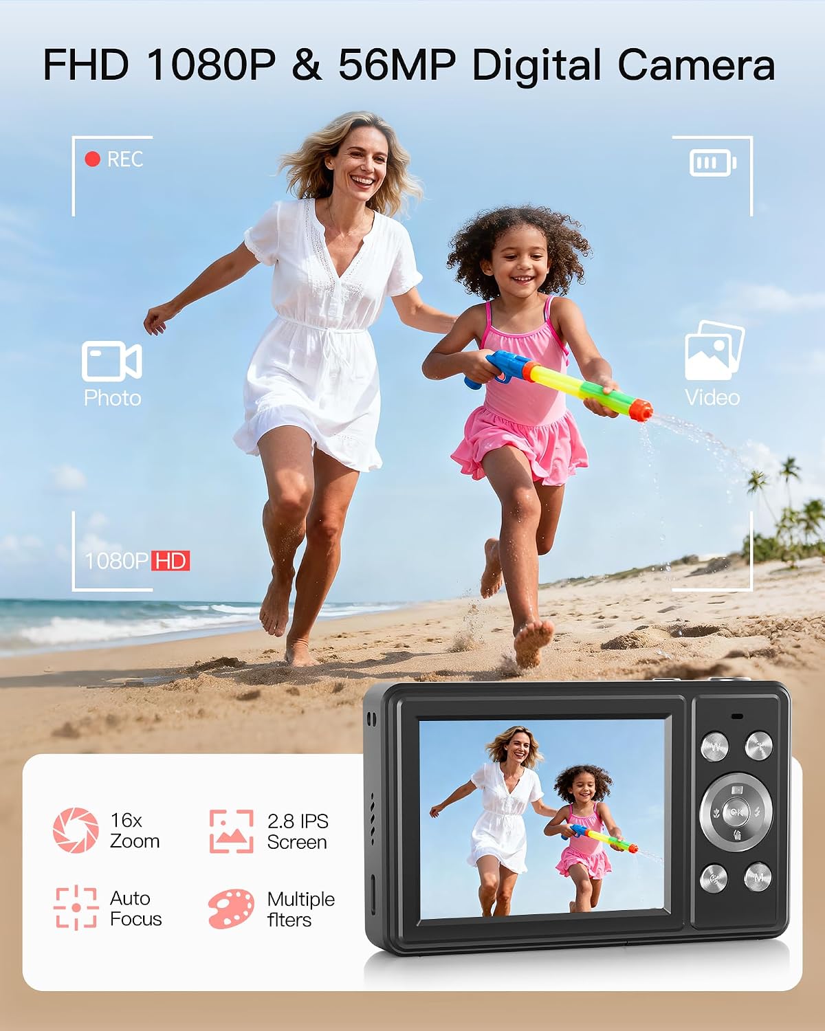 Digital Camera, FHD 1080P Point and Shoo... 2 Digital Camera, FHD 1080P Point and Shoo... - Image 2