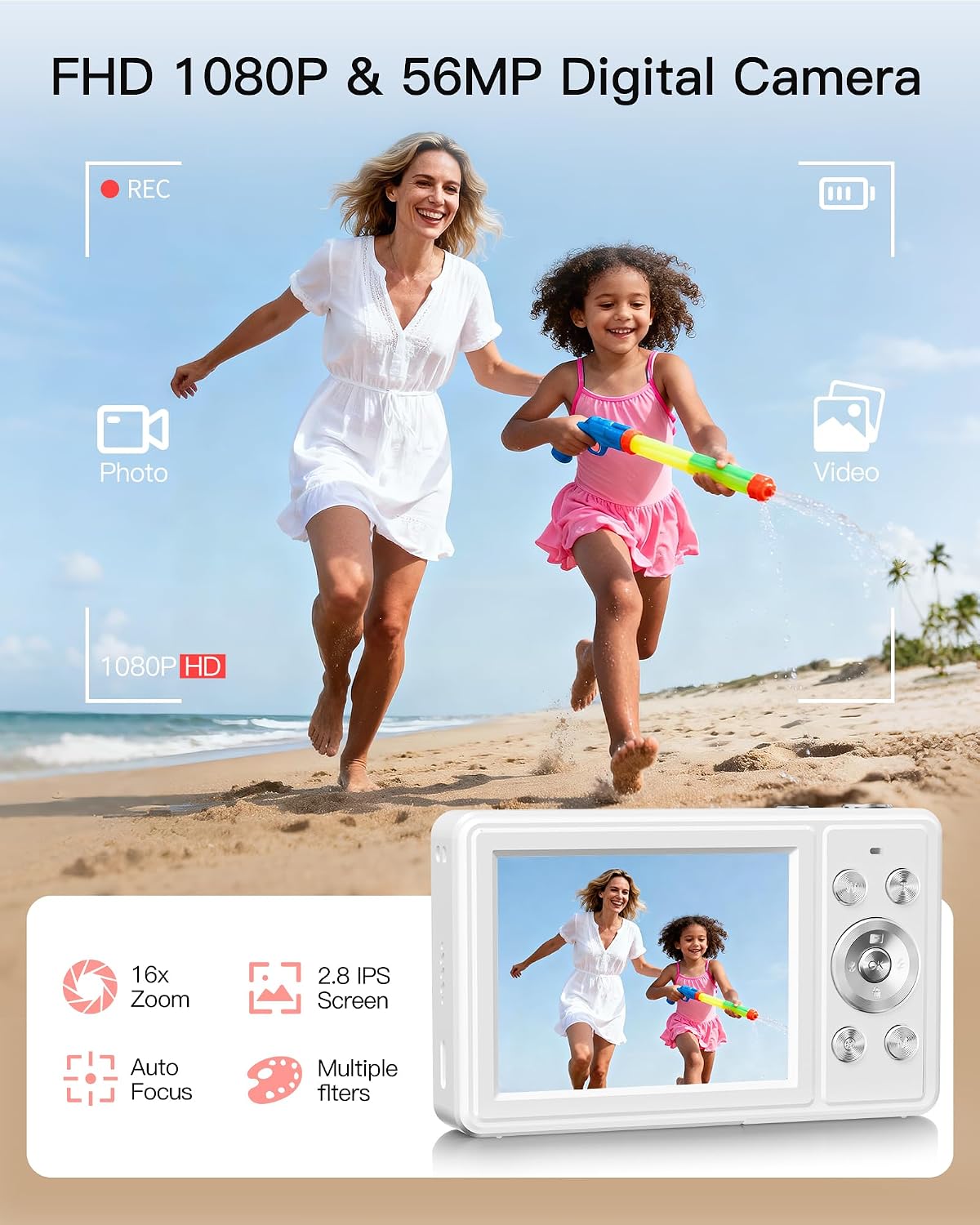 Digital Camera, FHD 1080P Point and Shoo... 2 Digital Camera, FHD 1080P Point and Shoo... - Image 2