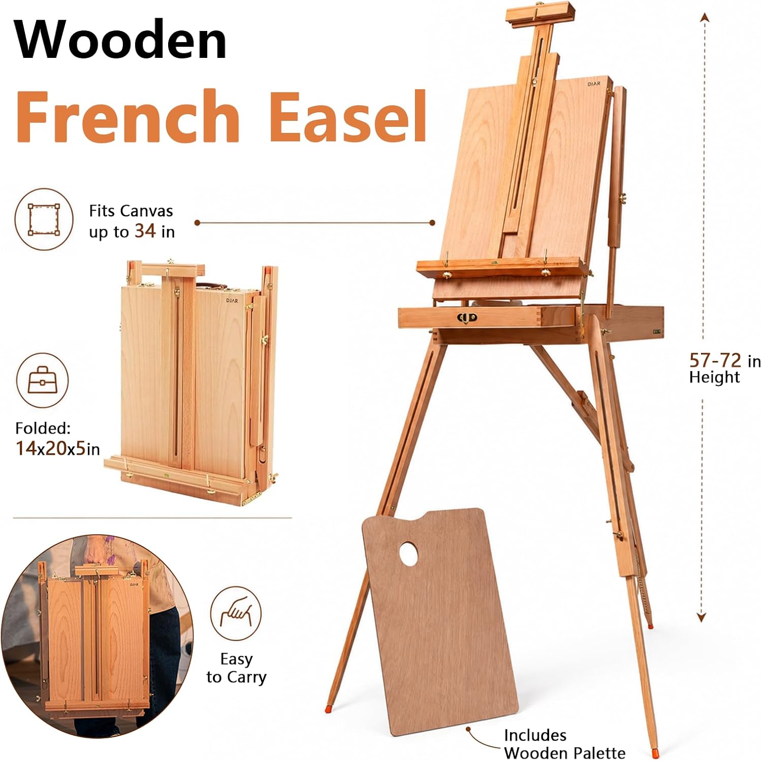 DJAR 169-Piece Wooden French Easel Art P... 2 DJAR 169-Piece Wooden French Easel Art P... - Image 2