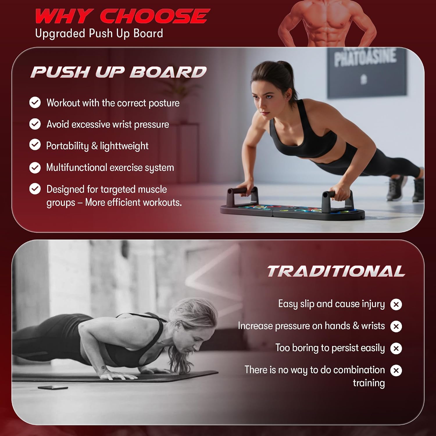 Plank Board & Push Up Board 22-in-1 with... 4 Plank Board & Push Up Board 22-in-1 with... - Image 4