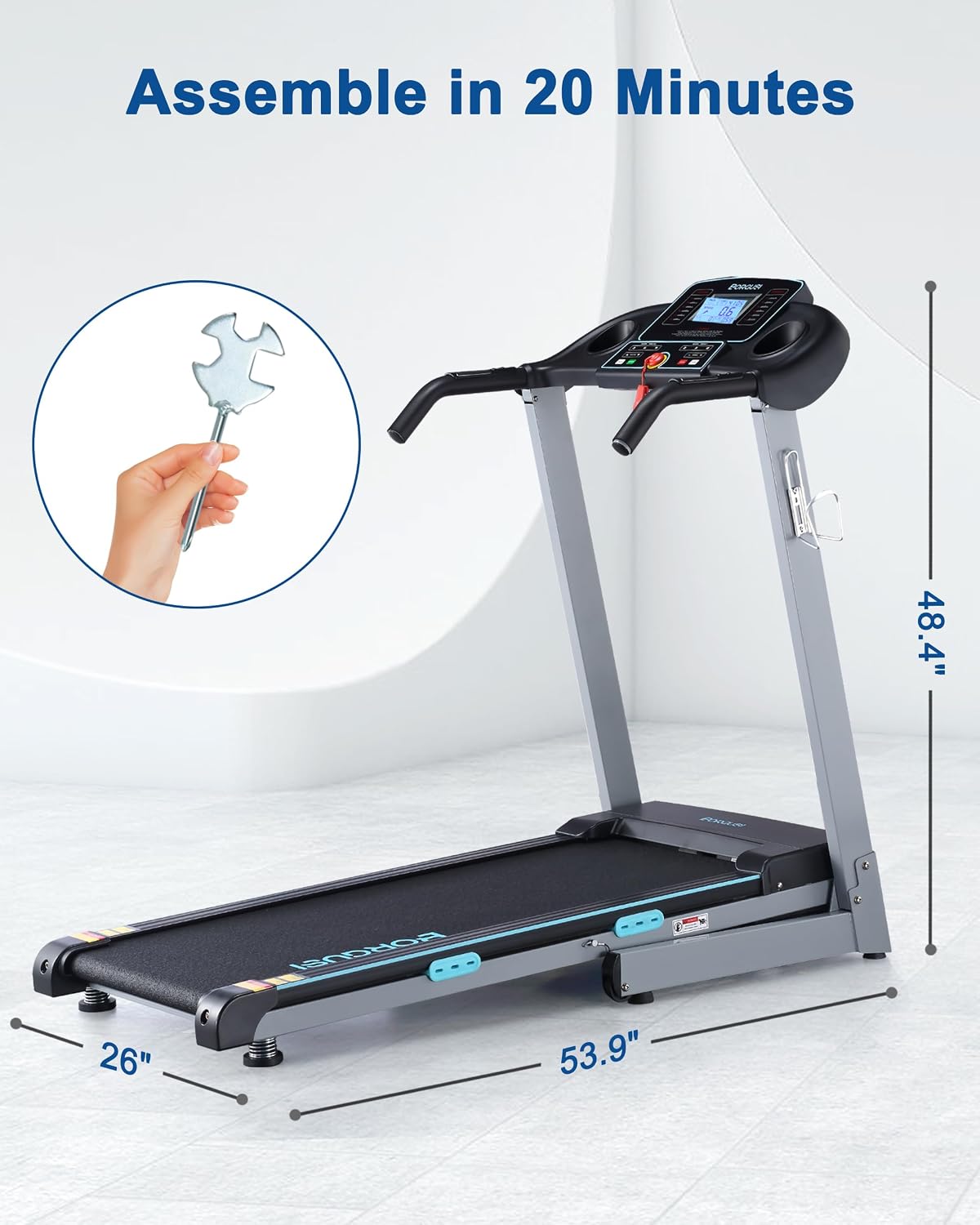 BORGUSI Treadmill with Auto Incline Fold... 3 BORGUSI Treadmill with Auto Incline Fold... - Image 3
