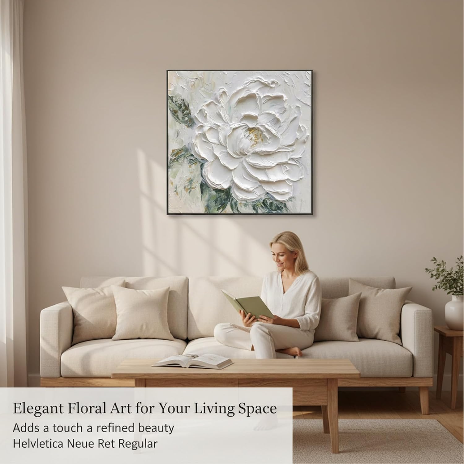 Hand Painted White Flower Oil Painting f... 7 Hand Painted White Flower Oil Painting f... - Image 7