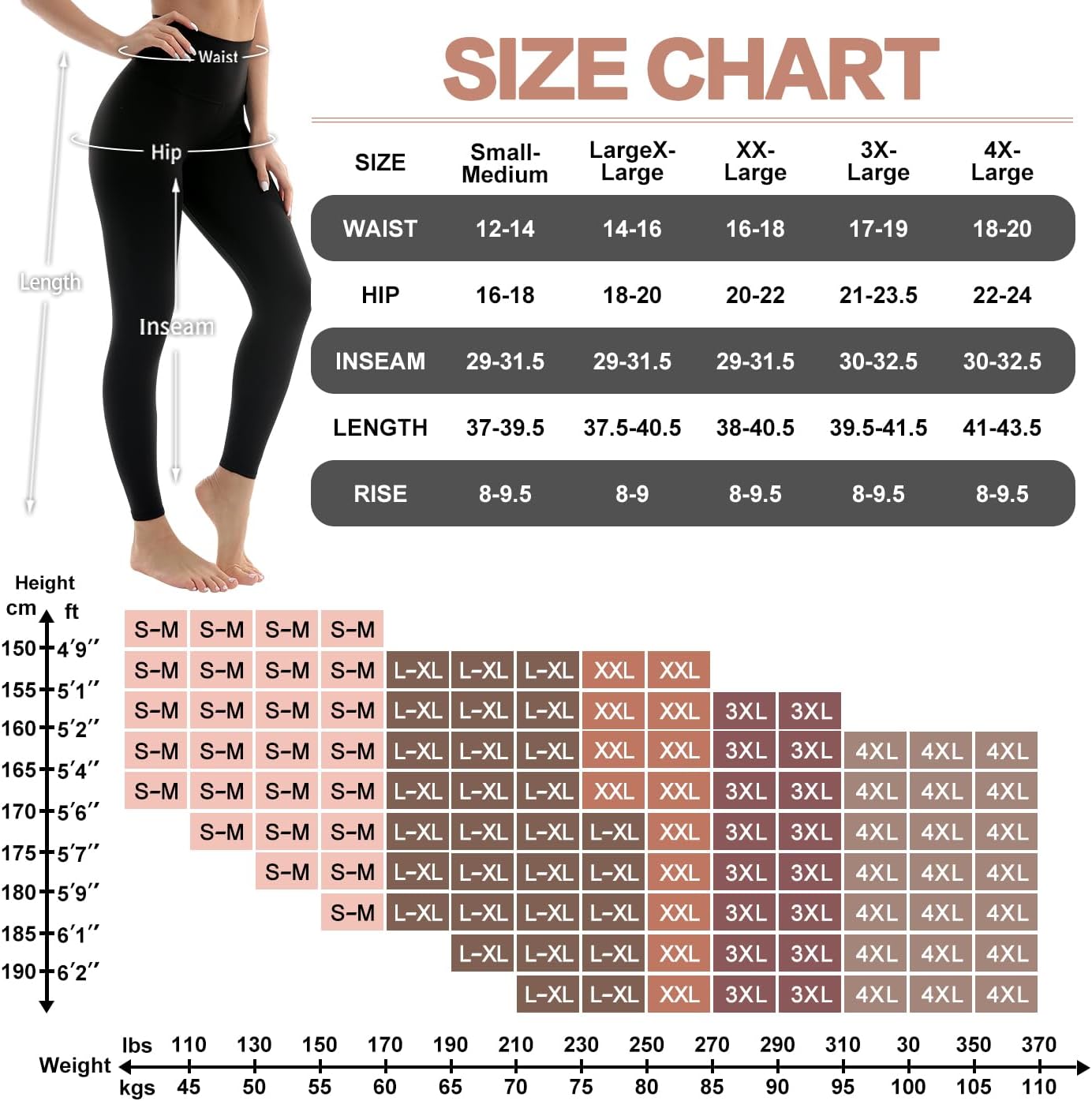 4 Pack Leggings for Women Butt Lift High... 7 4 Pack Leggings for Women Butt Lift High... - Image 7