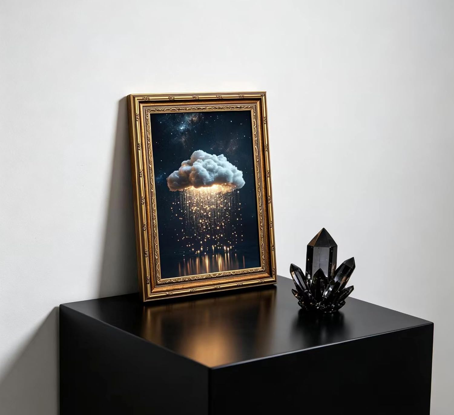 Vintage Gold Framed Moody Cloud Wall Art... 2 Vintage Gold Framed Moody Cloud Wall Art... - Image 2