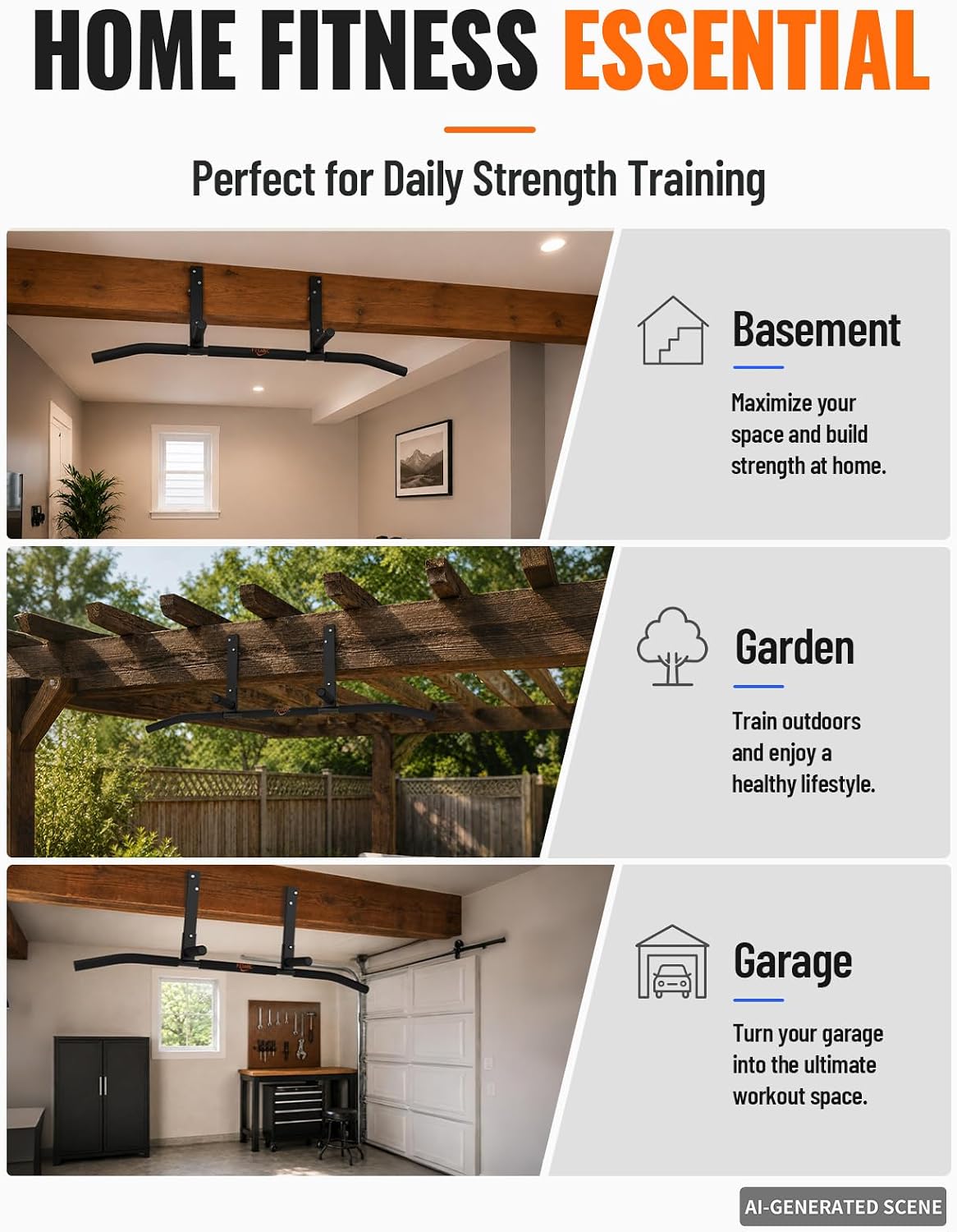 Fitarc Joist Mount Pull Up Bar, Wall Mou... 6 Fitarc Joist Mount Pull Up Bar, Wall Mou... - Image 6
