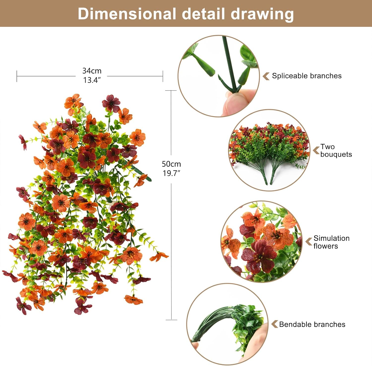 ZFProcess Artificial Fall Fake Flowers f... 2 ZFProcess Artificial Fall Fake Flowers f... - Image 2