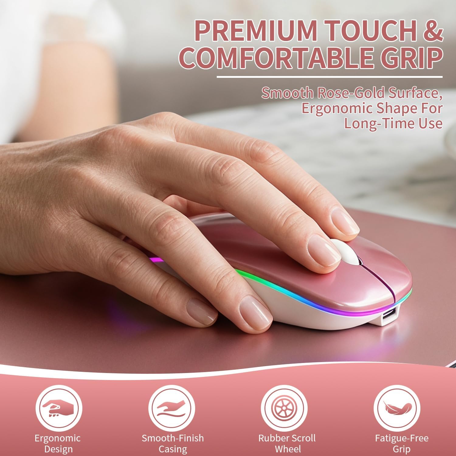 Rechargeable Wireless Mouse with 7-Color... 6 Rechargeable Wireless Mouse with 7-Color... - Image 6