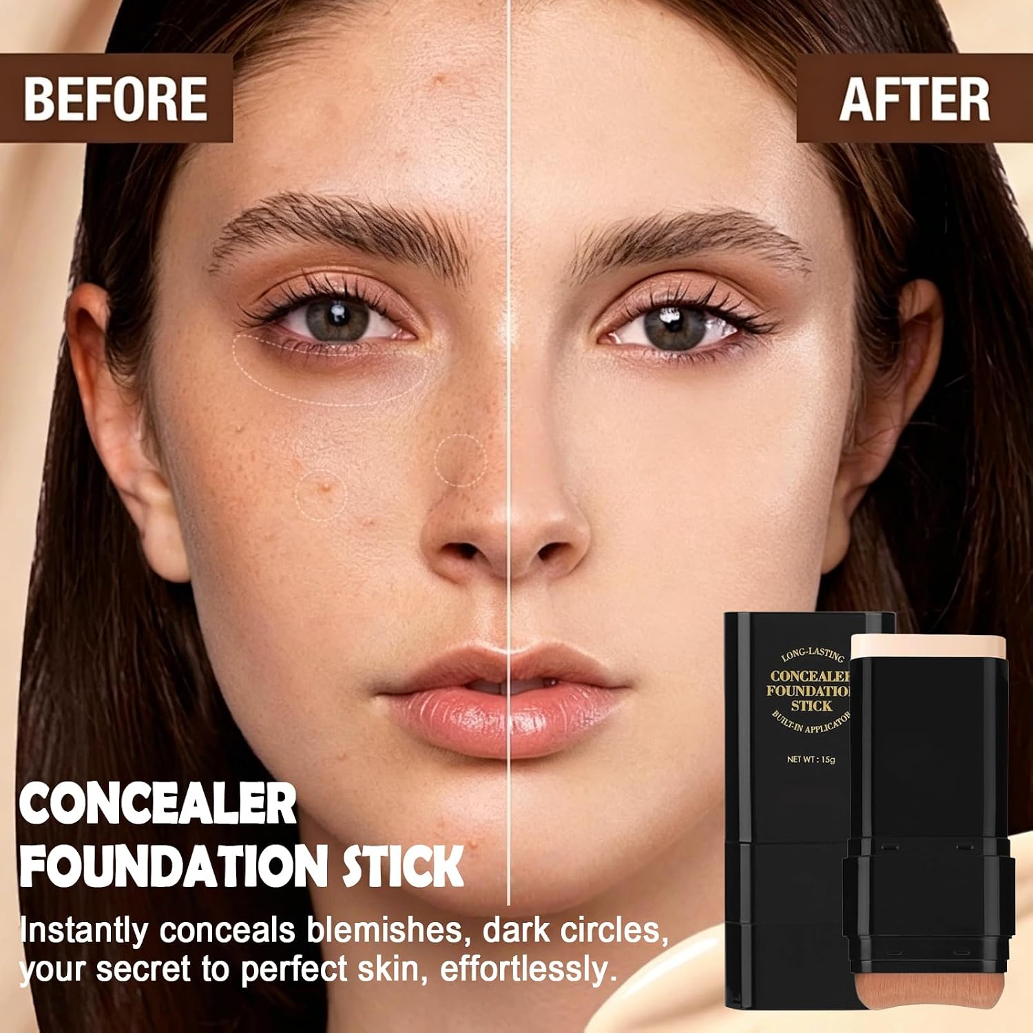 Foundation Stick, 2 in 1 Dual-Ended Long... 4 Foundation Stick, 2 in 1 Dual-Ended Long... - Image 4