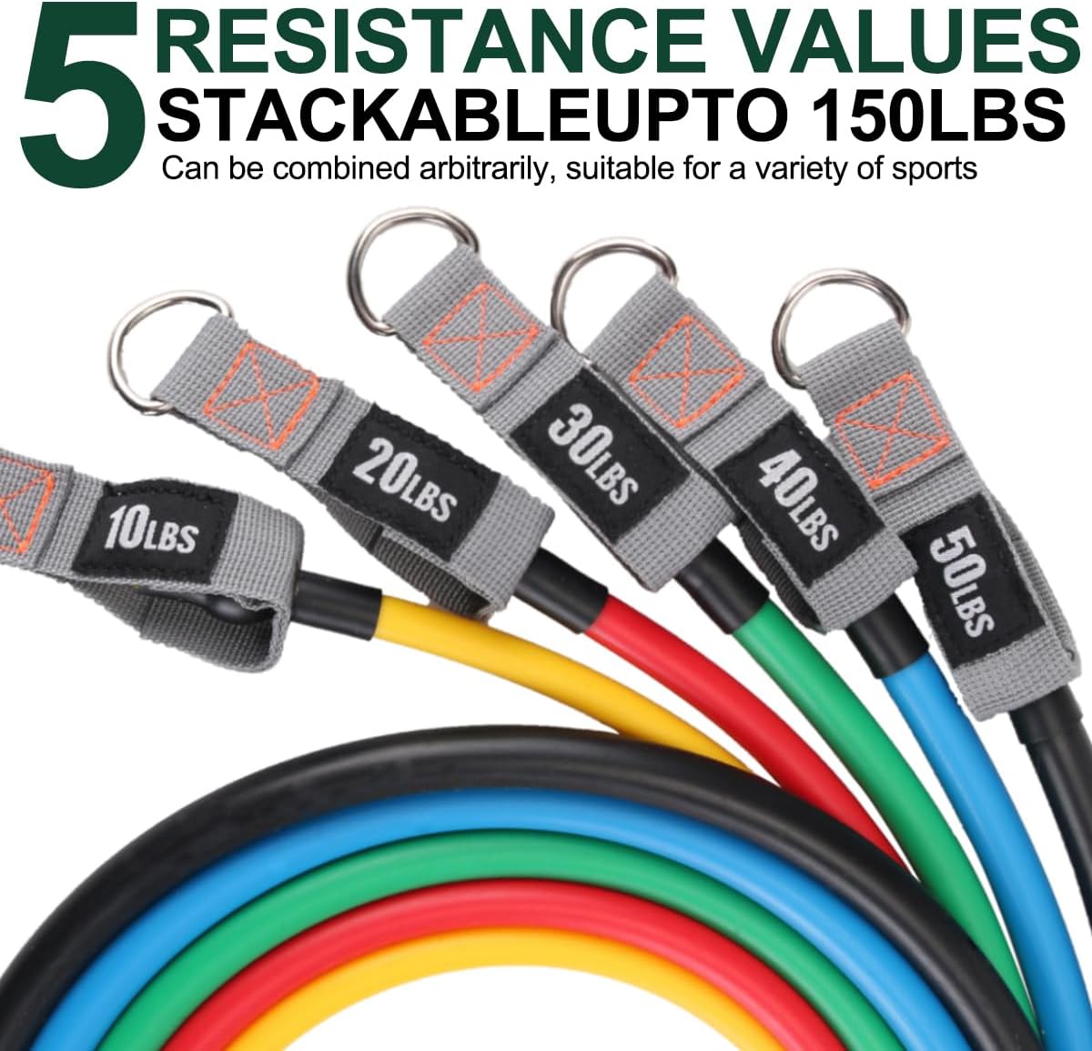 Resistance Bands with Handles, Exercise ... 2 Resistance Bands with Handles, Exercise ... - Image 2