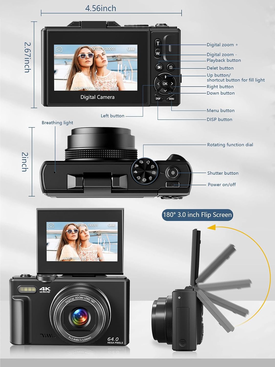 Digital Camera for Photography, 4K Vlogg... 5 Digital Camera for Photography, 4K Vlogg... - Image 5