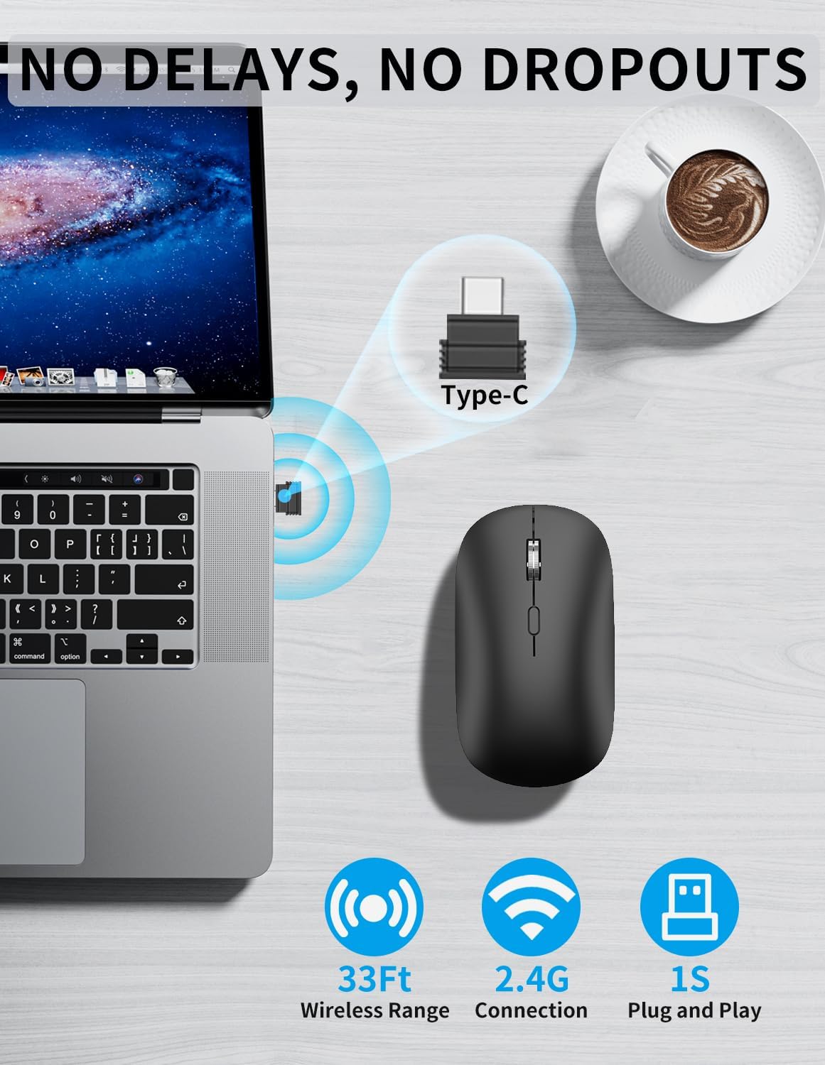 USB C Wireless Mouse, Slim Compact Silen... 2 USB C Wireless Mouse, Slim Compact Silen... - Image 2