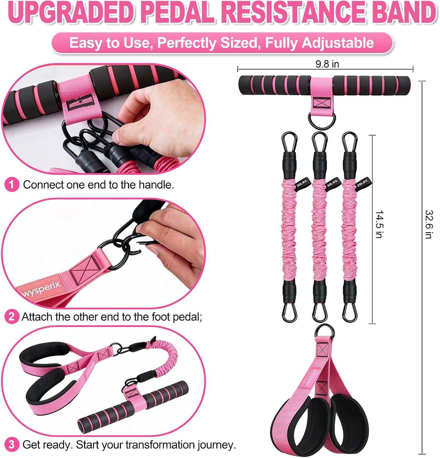 Foot Pedal Resistance Bands with Handles... 7 Foot Pedal Resistance Bands with Handles... - Image 7