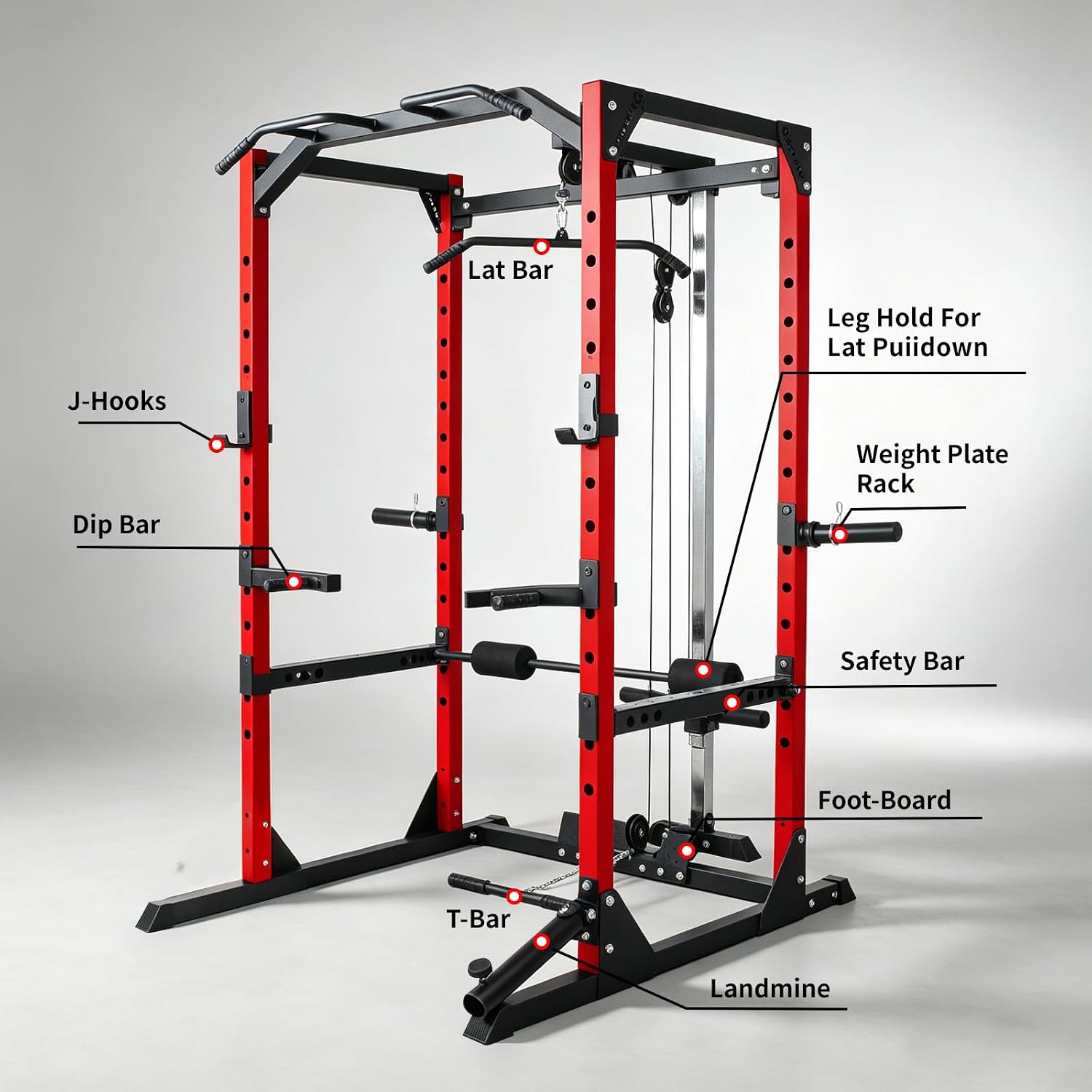 Power Rack Squat Rack with 110LBS Pulley... 3 Power Rack Squat Rack with 110LBS Pulley... - Image 3
