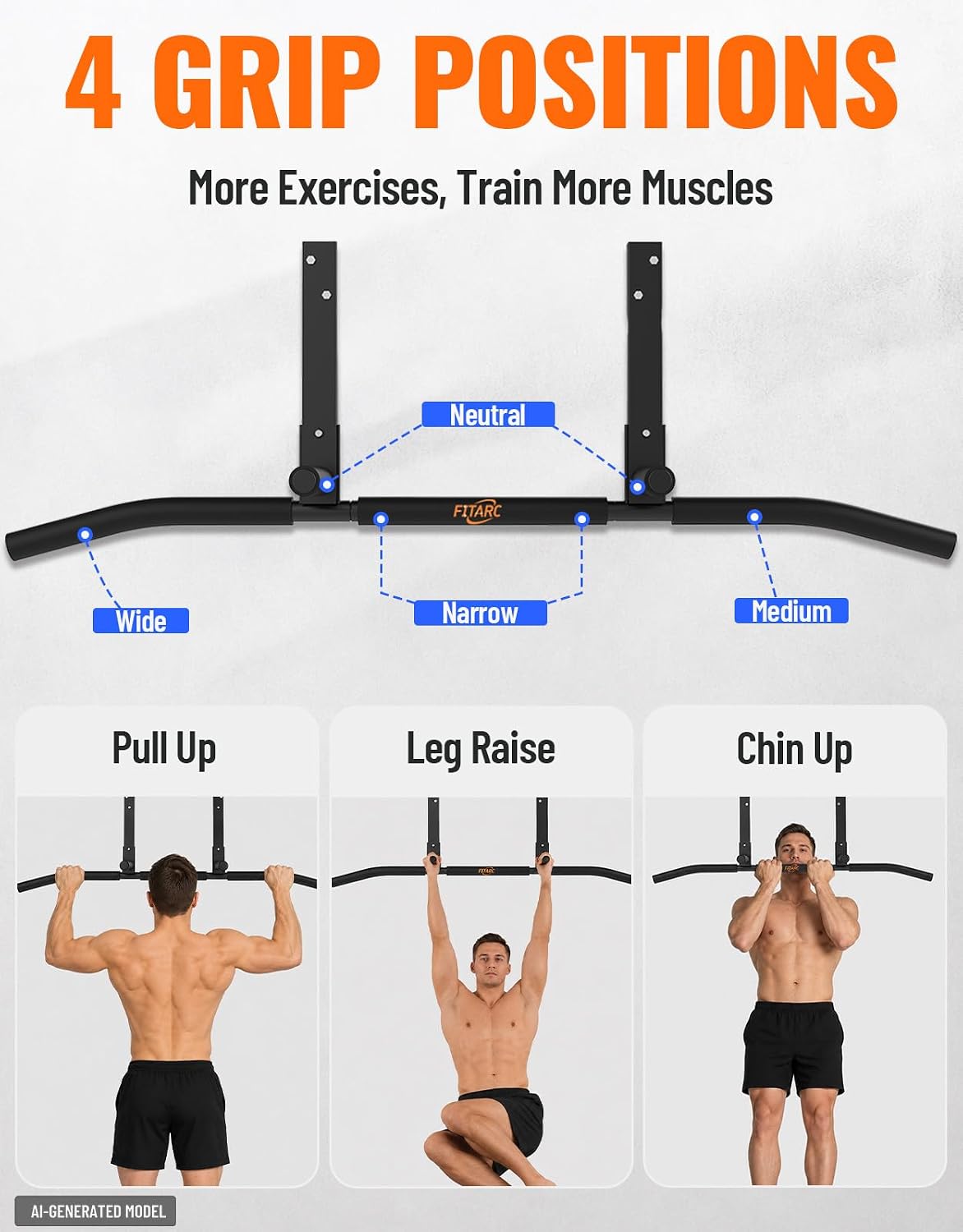 Fitarc Joist Mount Pull Up Bar, Wall Mou... 4 Fitarc Joist Mount Pull Up Bar, Wall Mou... - Image 4