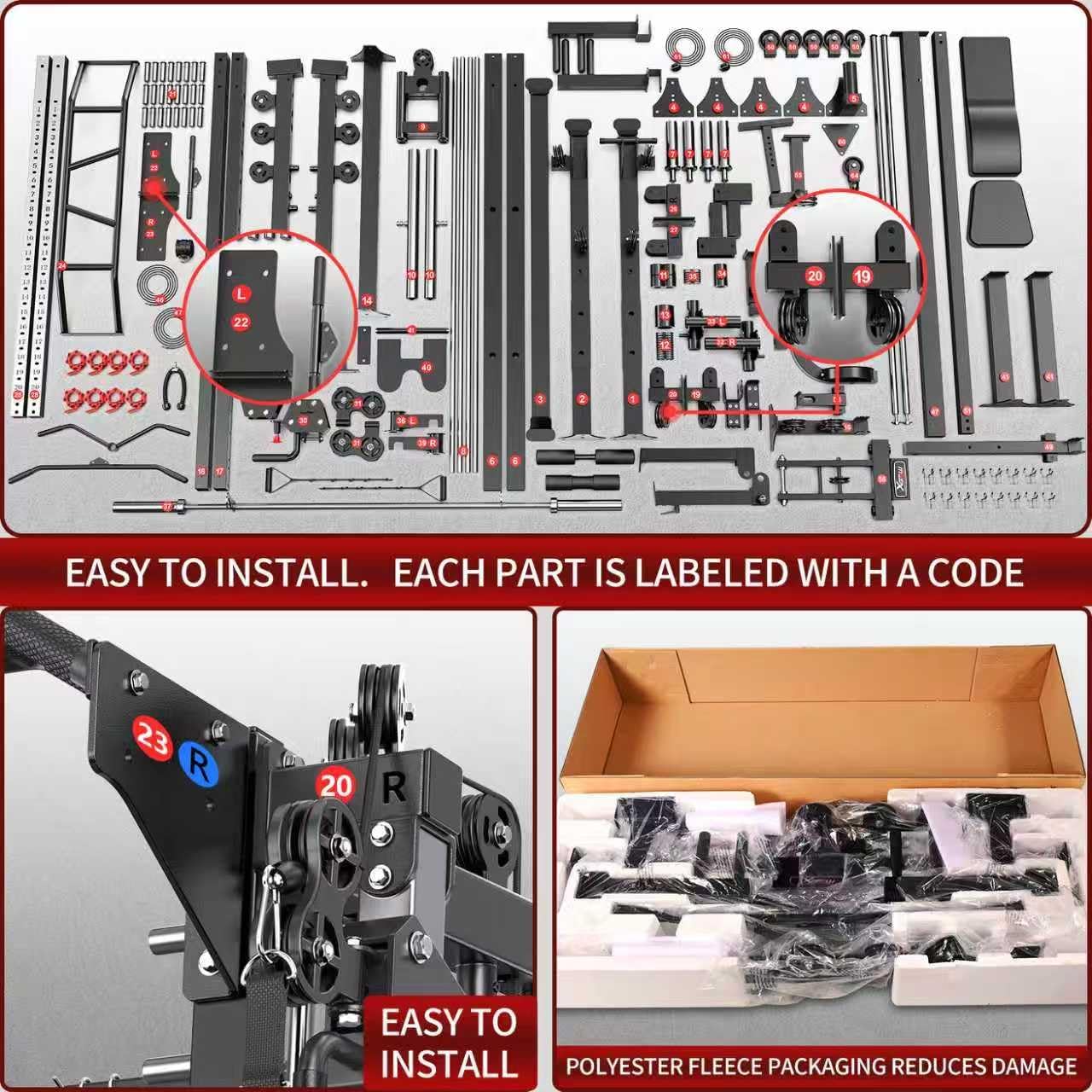 Smith Machine with Cable Crossover Syste... 11 Smith Machine with Cable Crossover Syste... - Image 11