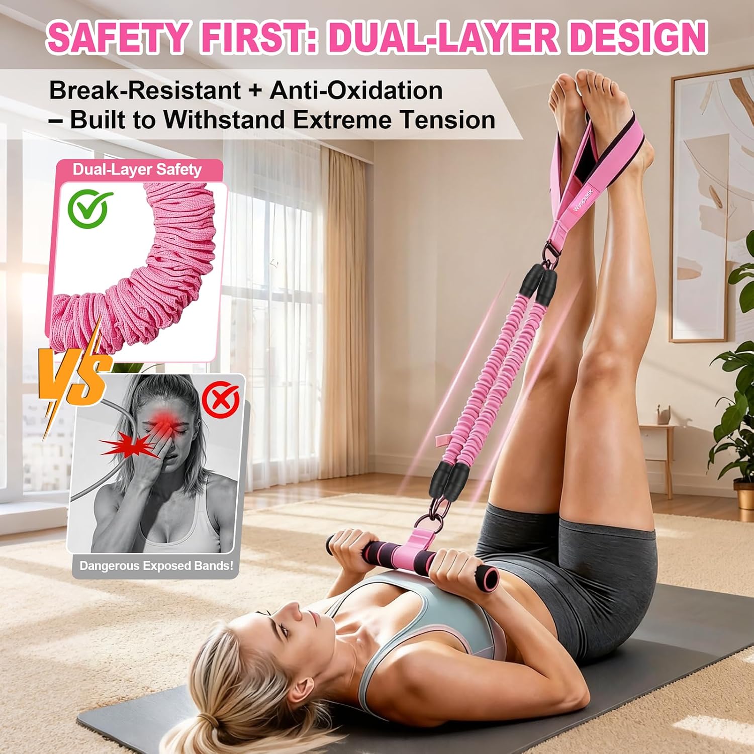 Foot Pedal Resistance Bands with Handles... 6 Foot Pedal Resistance Bands with Handles... - Image 6