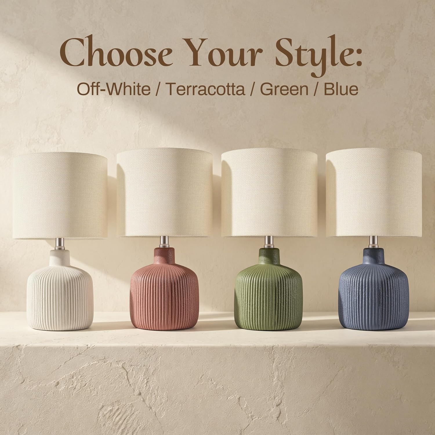 Ceramic Table Lamp, Off-White, 17.75" 6 Ceramic Table Lamp, Off-White, 17.75" - Image 6