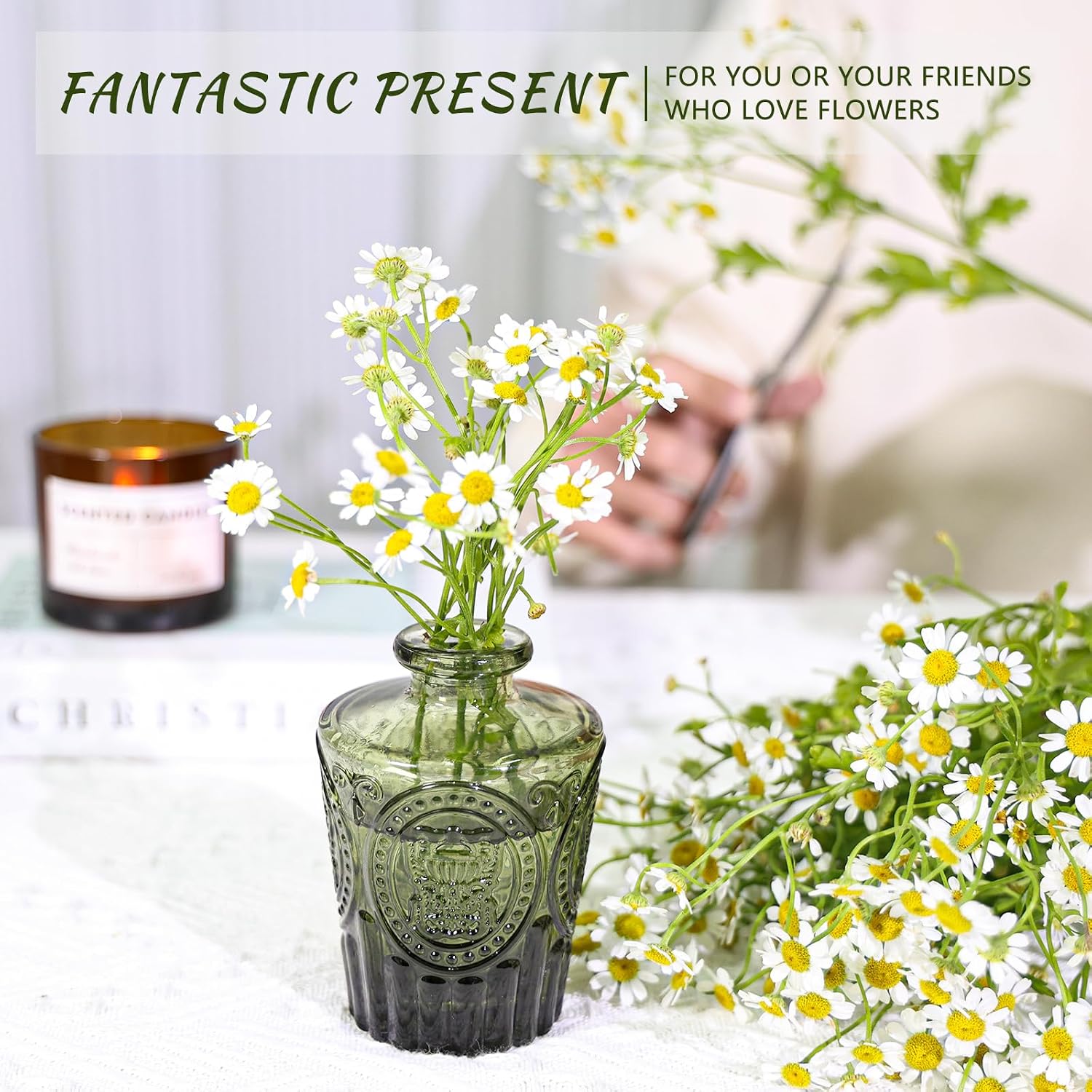 SUPMIND 12pcs Glass Bud Vase Set, Green ... 6 SUPMIND 12pcs Glass Bud Vase Set, Green ... - Image 6
