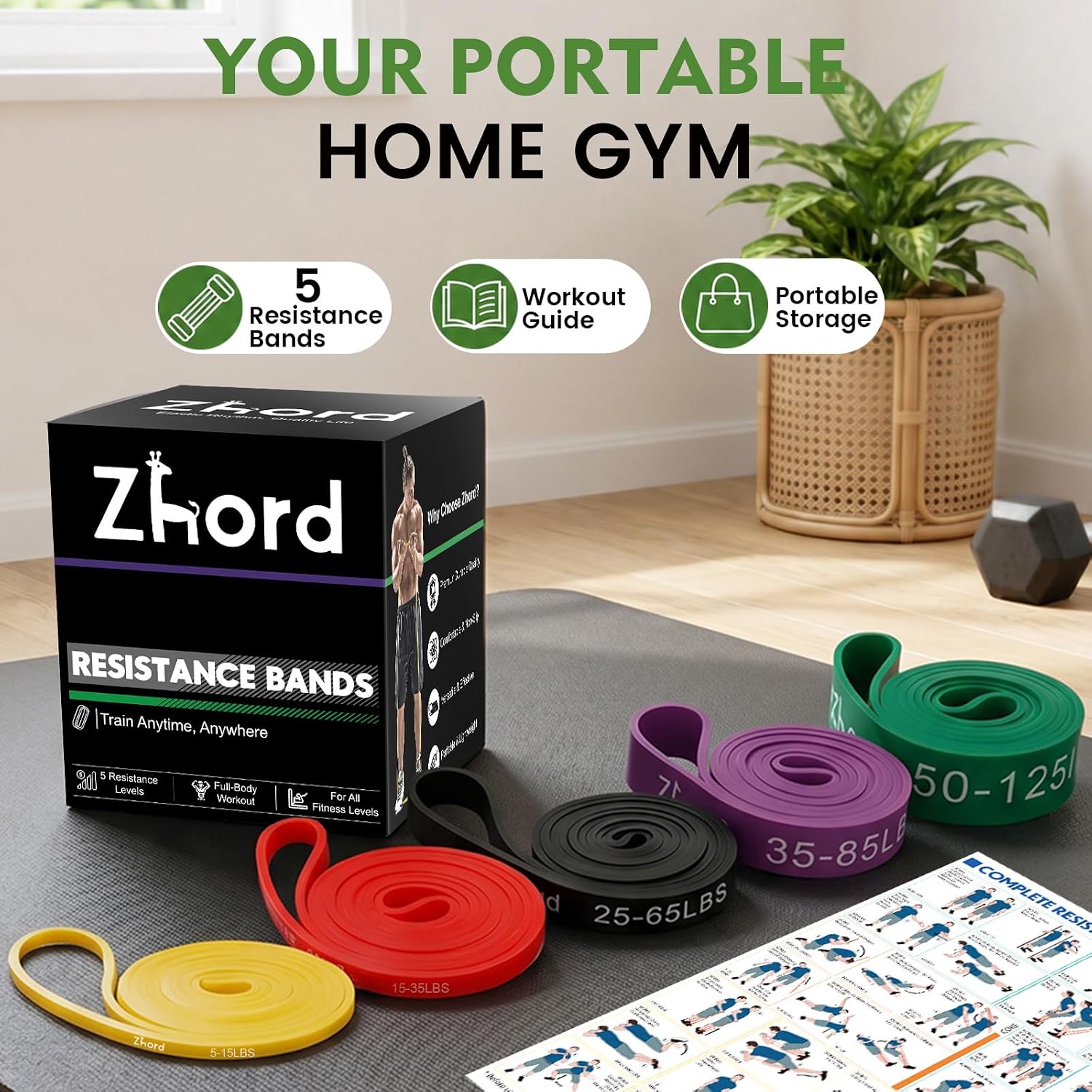 Resistance Bands, Exercise Bands Set for... 6 Resistance Bands, Exercise Bands Set for... - Image 6